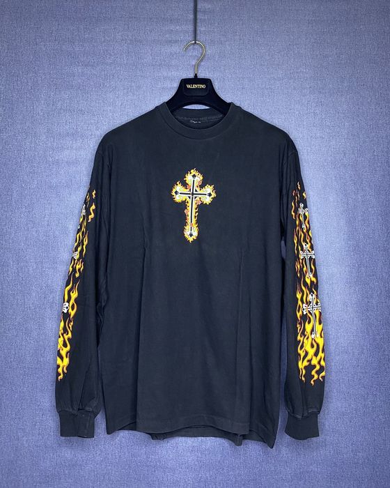 Vintage Vintage Cross On Fire New York City Long Sleeve T Shirt Grailed