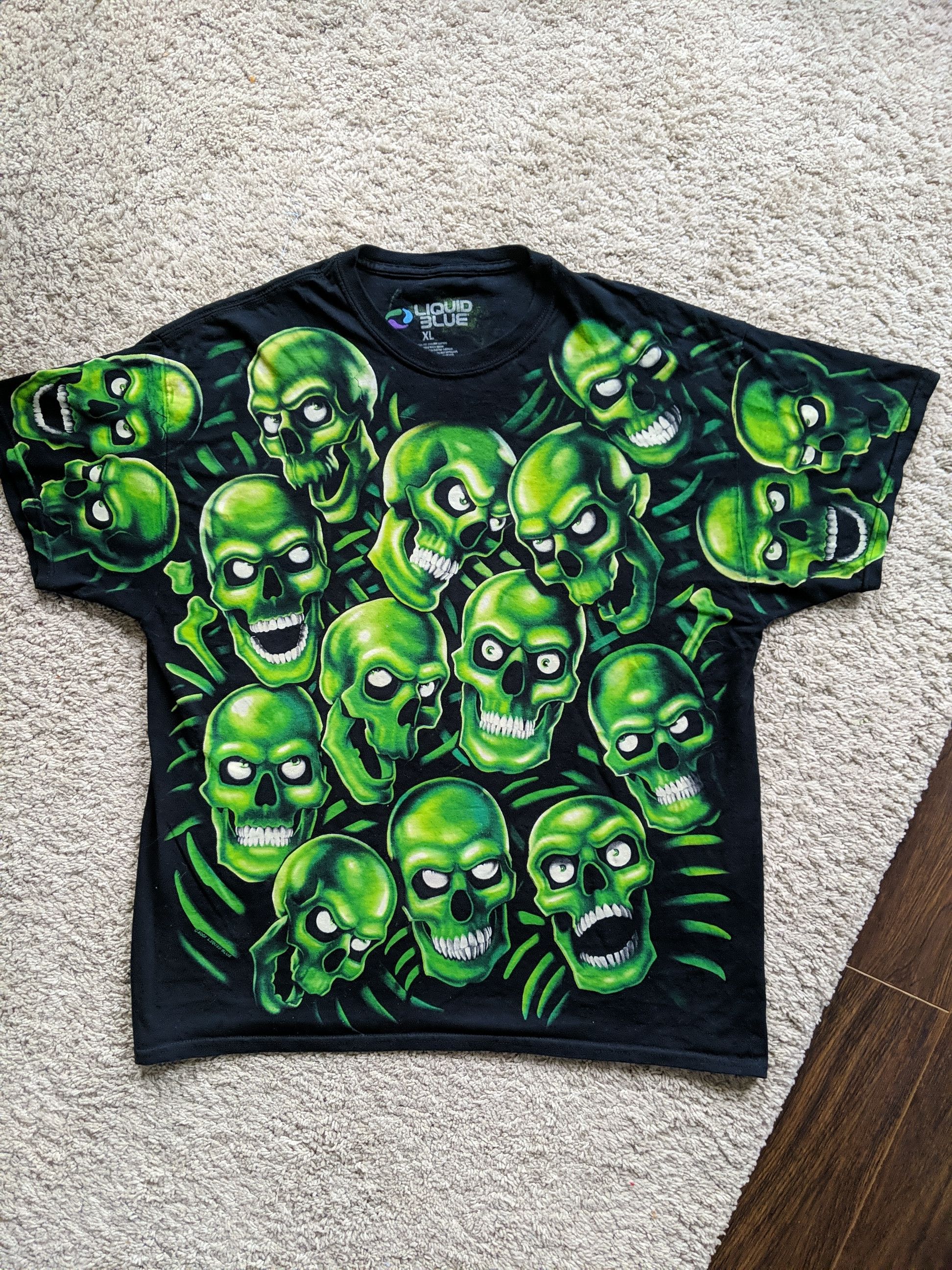 Green skull best sale pile shirt