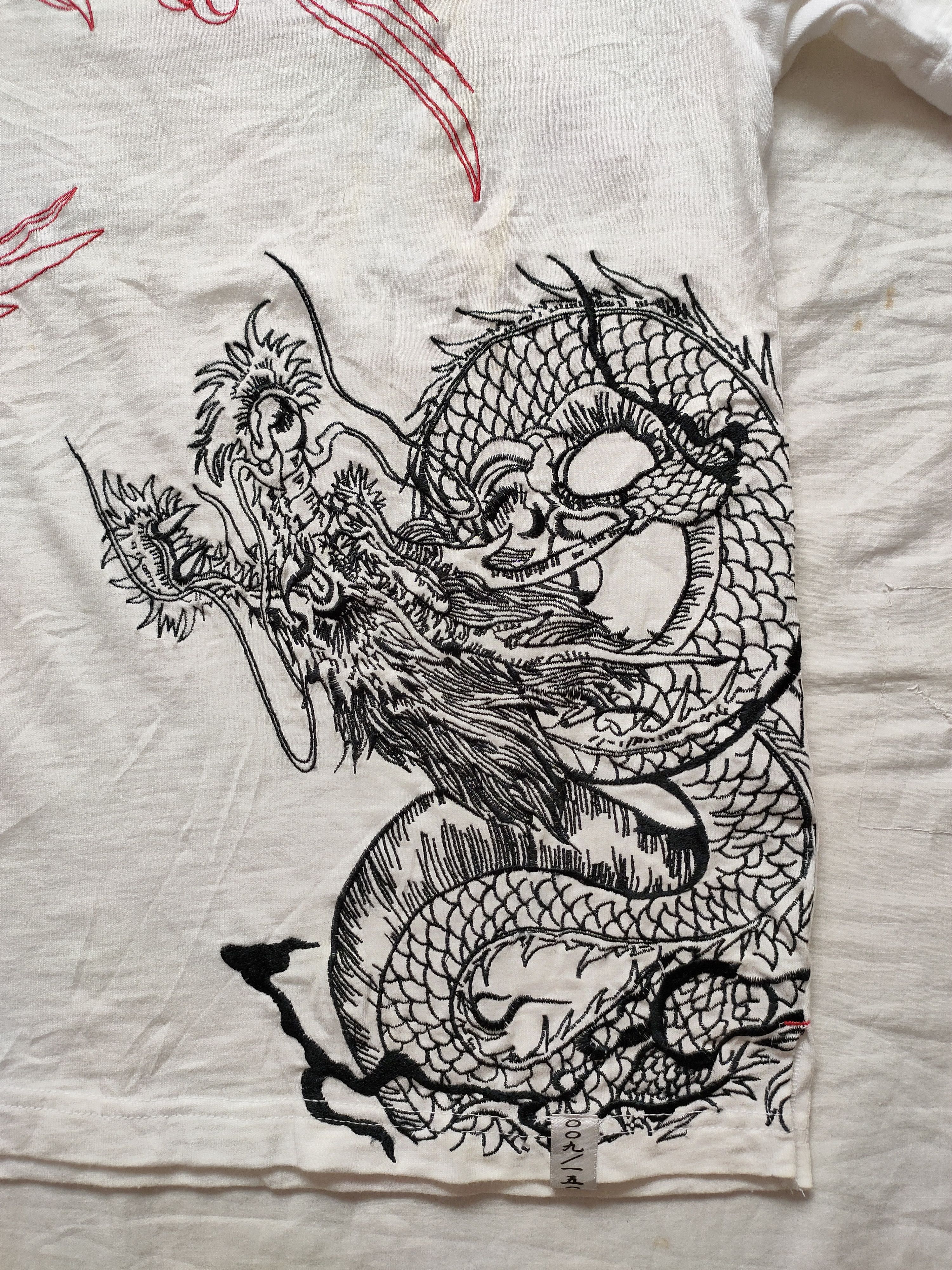 Karakuri Tamashii Sukajan Dragon & Eagle Embroidery Oriental Brand Tshirt Size US M / EU 48-50 / 2 - 2 Thumbnail