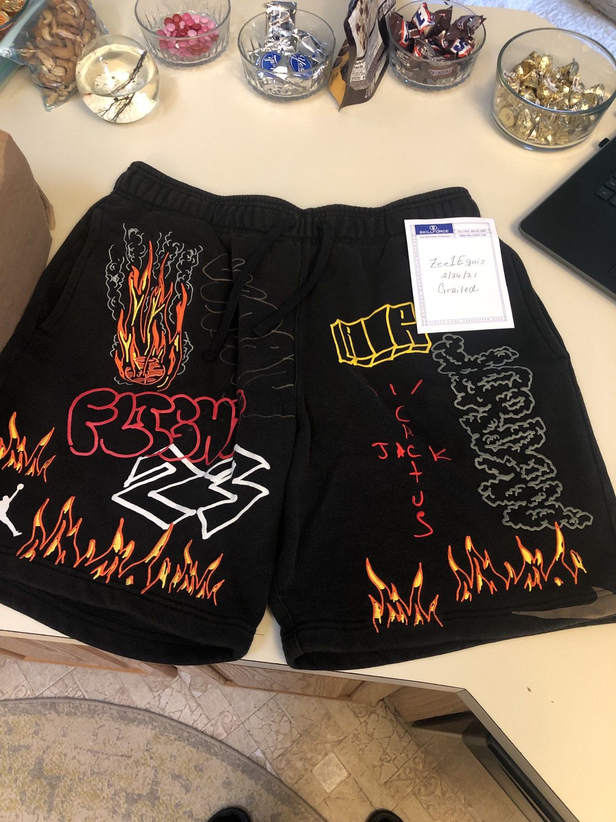 Travis scott mj 2024 fleece short black