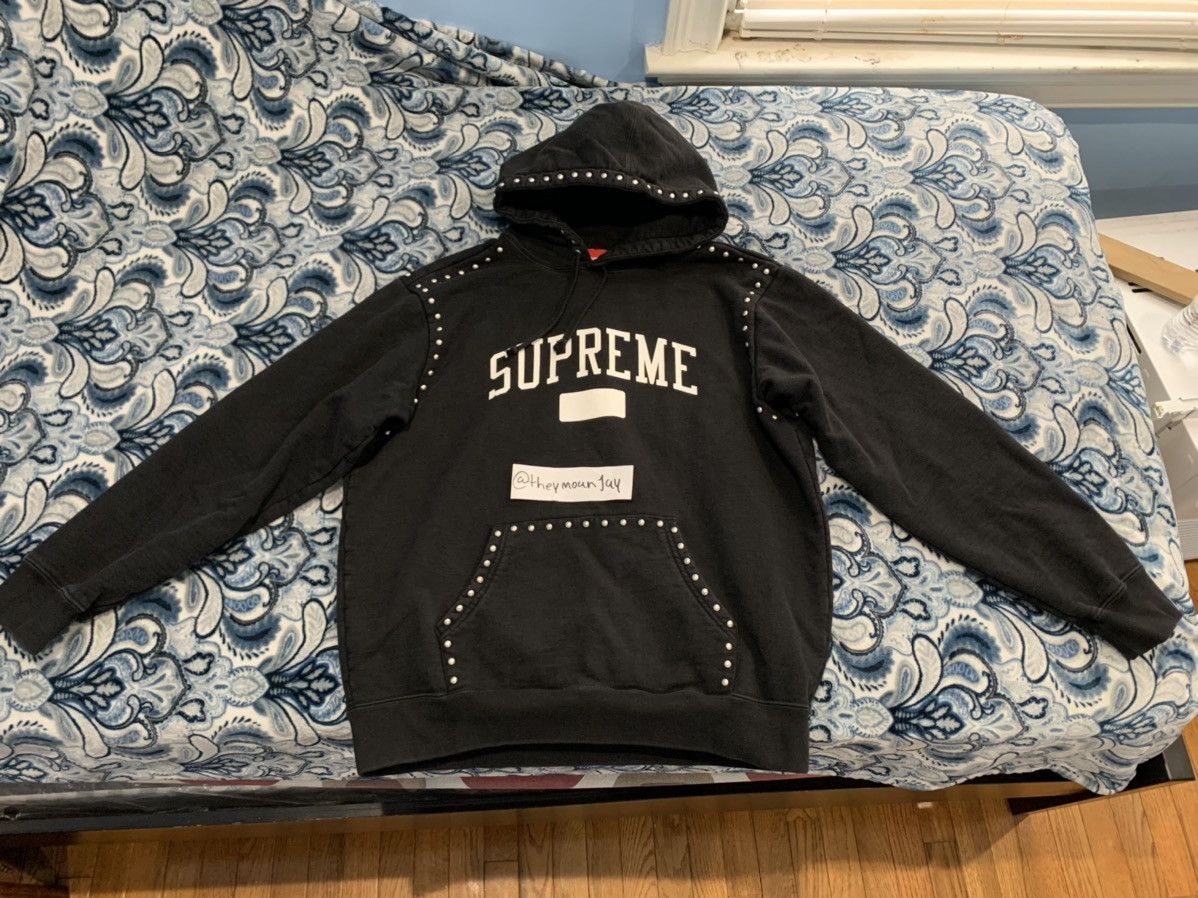 Supreme Studded Collars Hooded Sweatshirt White