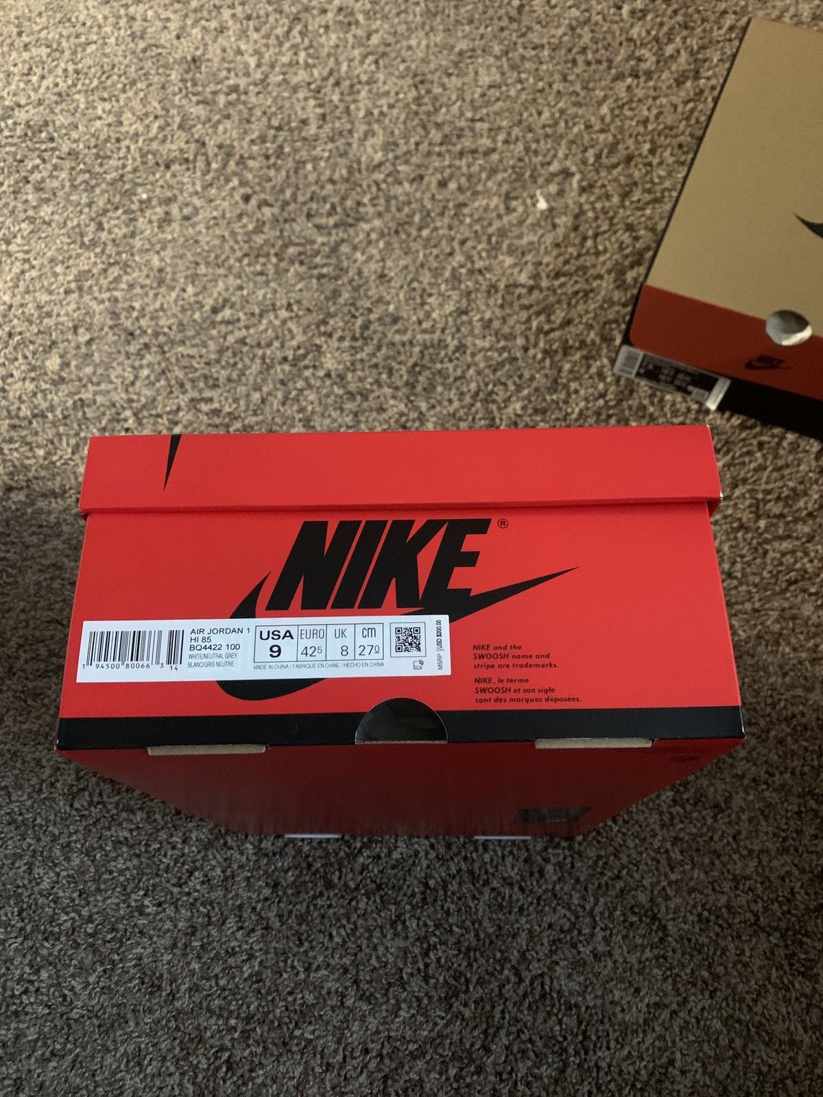 Jordan Brand Air Jordan 1 HI 85 OG White/Neutral Grey Size US 9 / EU 42 - 2 Thumbnail