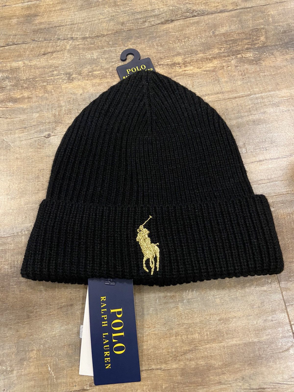 Polo Ralph Lauren Gold Knit Beanie Polo Bear Cable-Knit Pom-Pom Beanie for Women | Ralph Lauren® GE main image 2