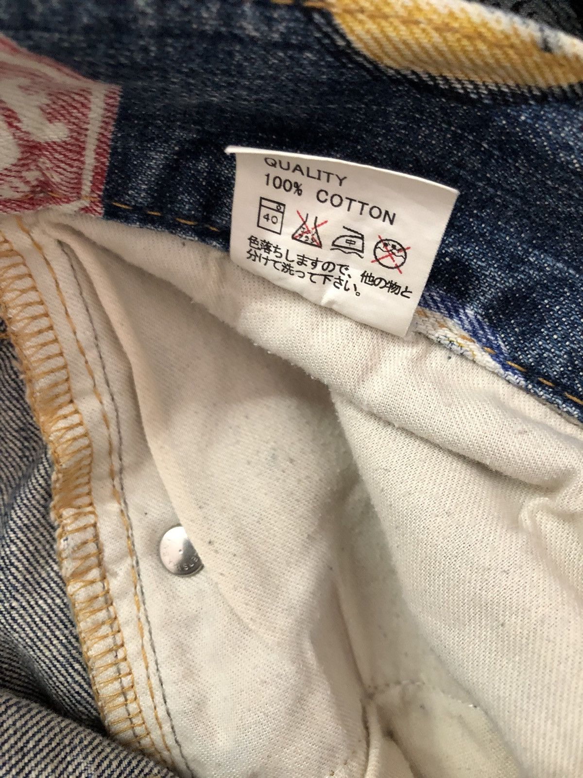 Designer Co & Lu Multiple Sign Print Smile Logo Denim Jeans Size US 30 / EU 46 - 19 Thumbnail
