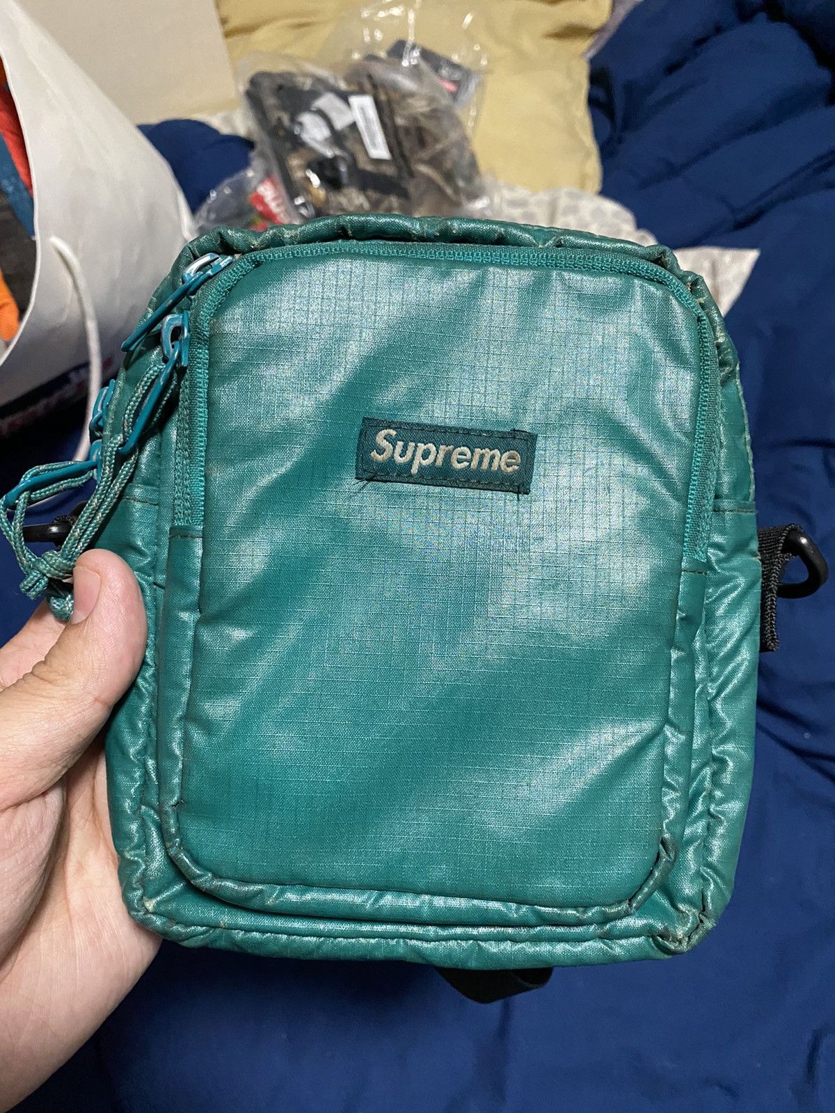 Supreme Supreme cordura Dark Teal shoulder bag ss17 box logo | Grailed