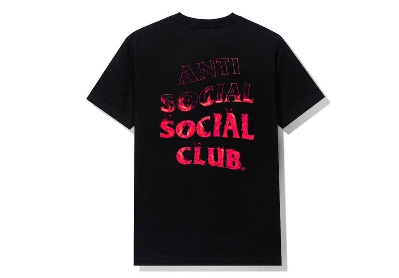 Anti Social Social Club Members Only Link A Fire Inside Black Tee Pink Flame 2XLarge Size US XXL / EU 58 / 5 - 1 Thumbnail