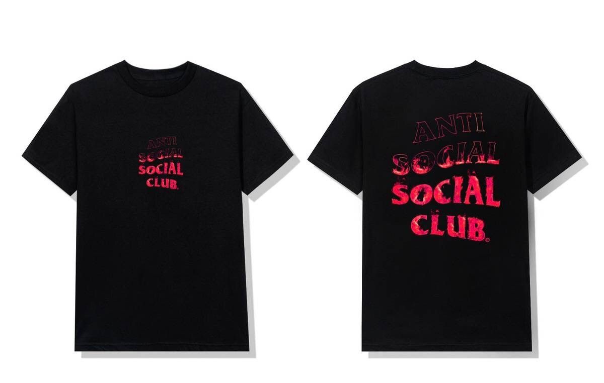 Anti Social Social Club Members Only Link A Fire Inside Black Tee Pink Flame 2XLarge Size US XXL / EU 58 / 5 - 3 Thumbnail