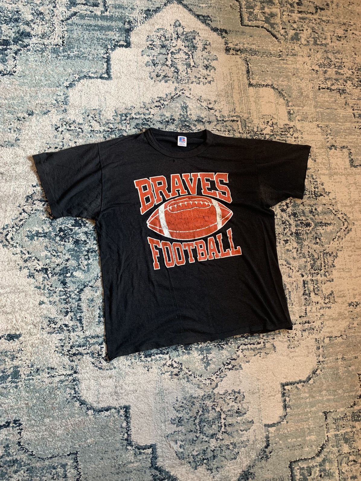 Vintage 80’s Russell faded black high school football tshirt Grailed