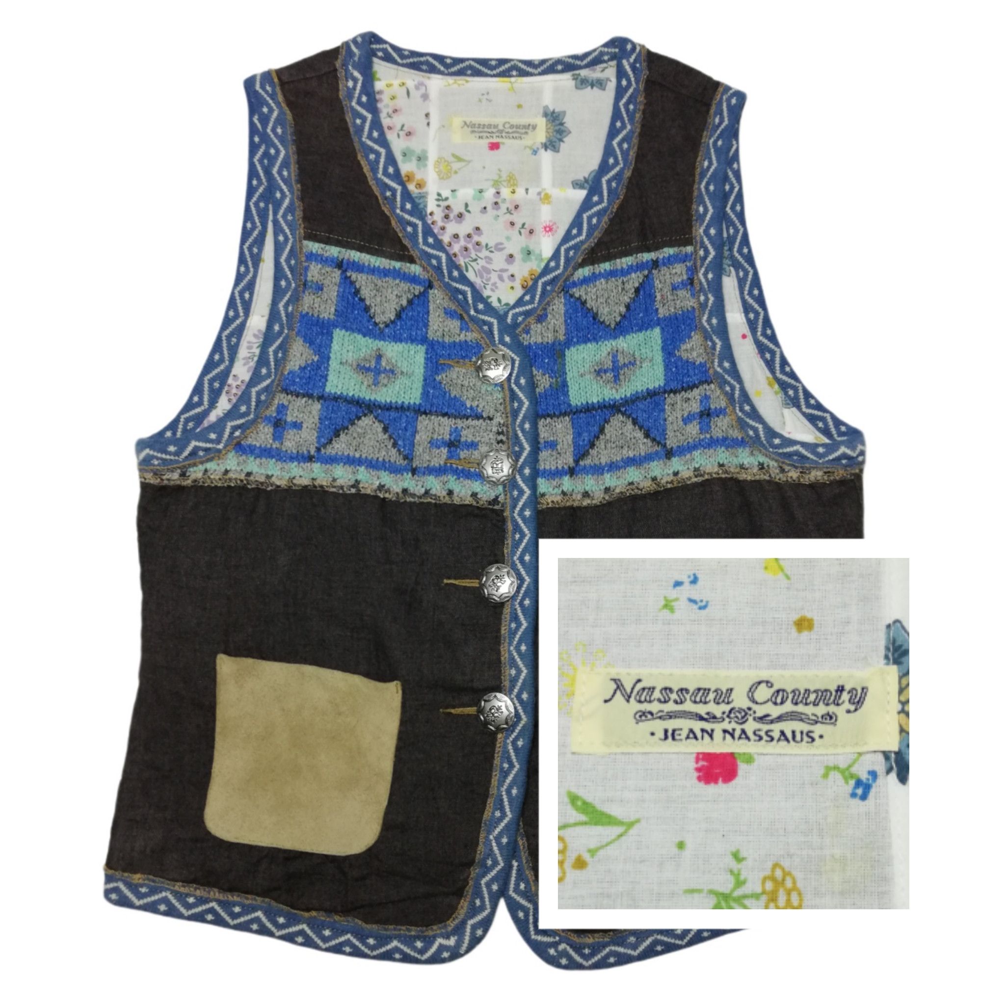 Art Comes First × Designer × Japanese Brand 🔥ICONIC Nassau County Hybrid Patchwork Leather Pocket Vest Size US XS / EU 42 / 0 - 1 Thumbnail