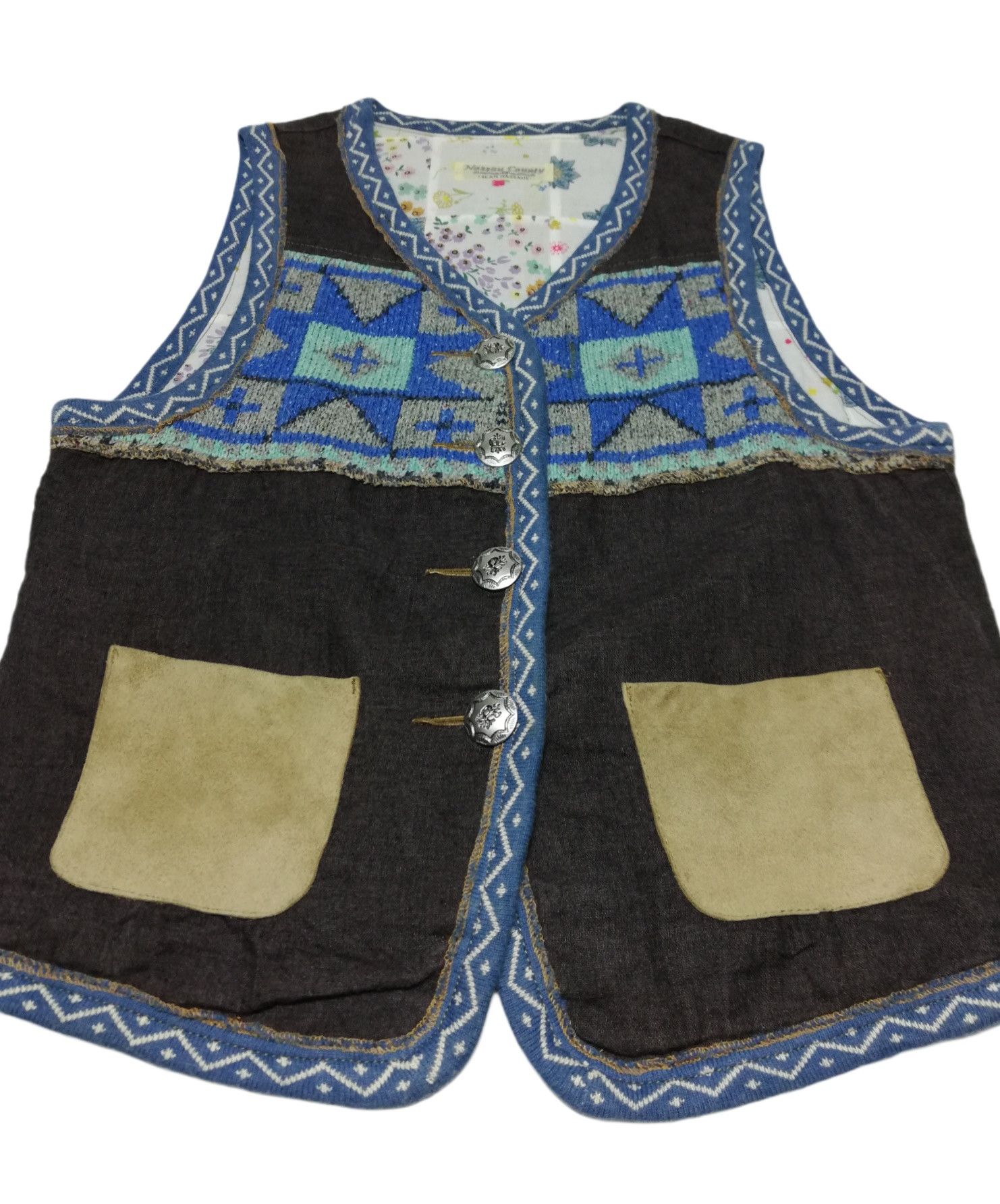 Art Comes First × Designer × Japanese Brand 🔥ICONIC Nassau County Hybrid Patchwork Leather Pocket Vest Size US XS / EU 42 / 0 - 5 Thumbnail