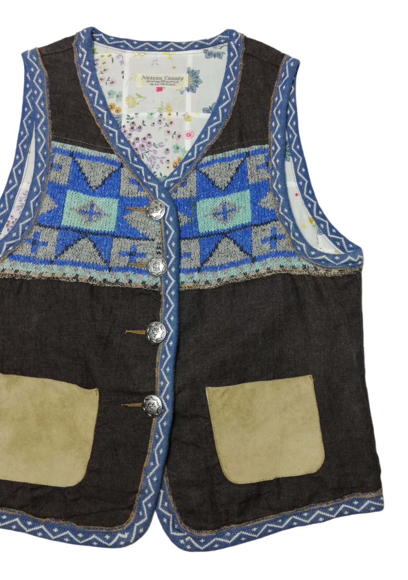 Art Comes First × Designer × Japanese Brand 🔥ICONIC Nassau County Hybrid Patchwork Leather Pocket Vest Size US XS / EU 42 / 0 - 4 Thumbnail