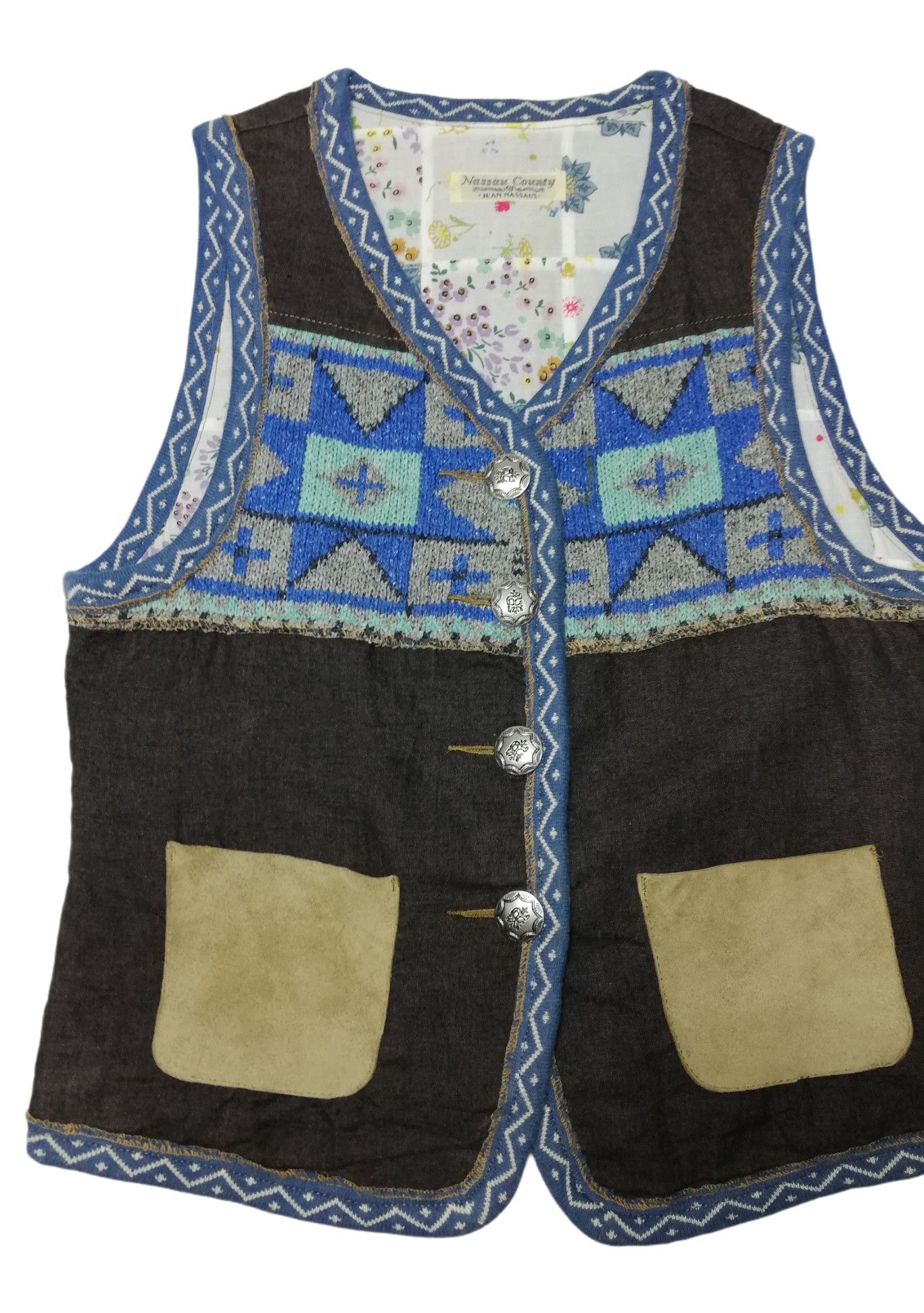 Art Comes First × Designer × Japanese Brand 🔥ICONIC Nassau County Hybrid Patchwork Leather Pocket Vest Size US XS / EU 42 / 0 - 3 Thumbnail
