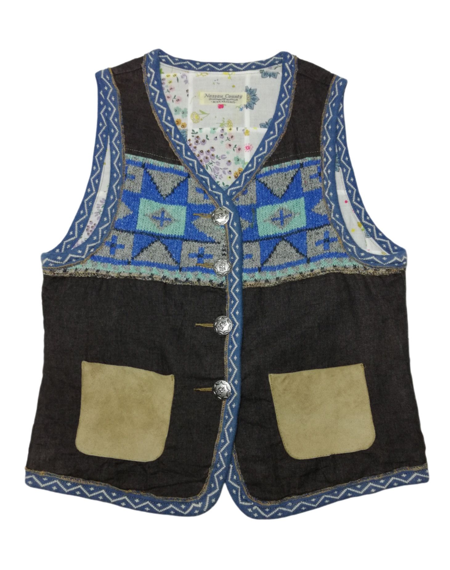 Art Comes First × Designer × Japanese Brand 🔥ICONIC Nassau County Hybrid Patchwork Leather Pocket Vest Size US XS / EU 42 / 0 - 2 Thumbnail