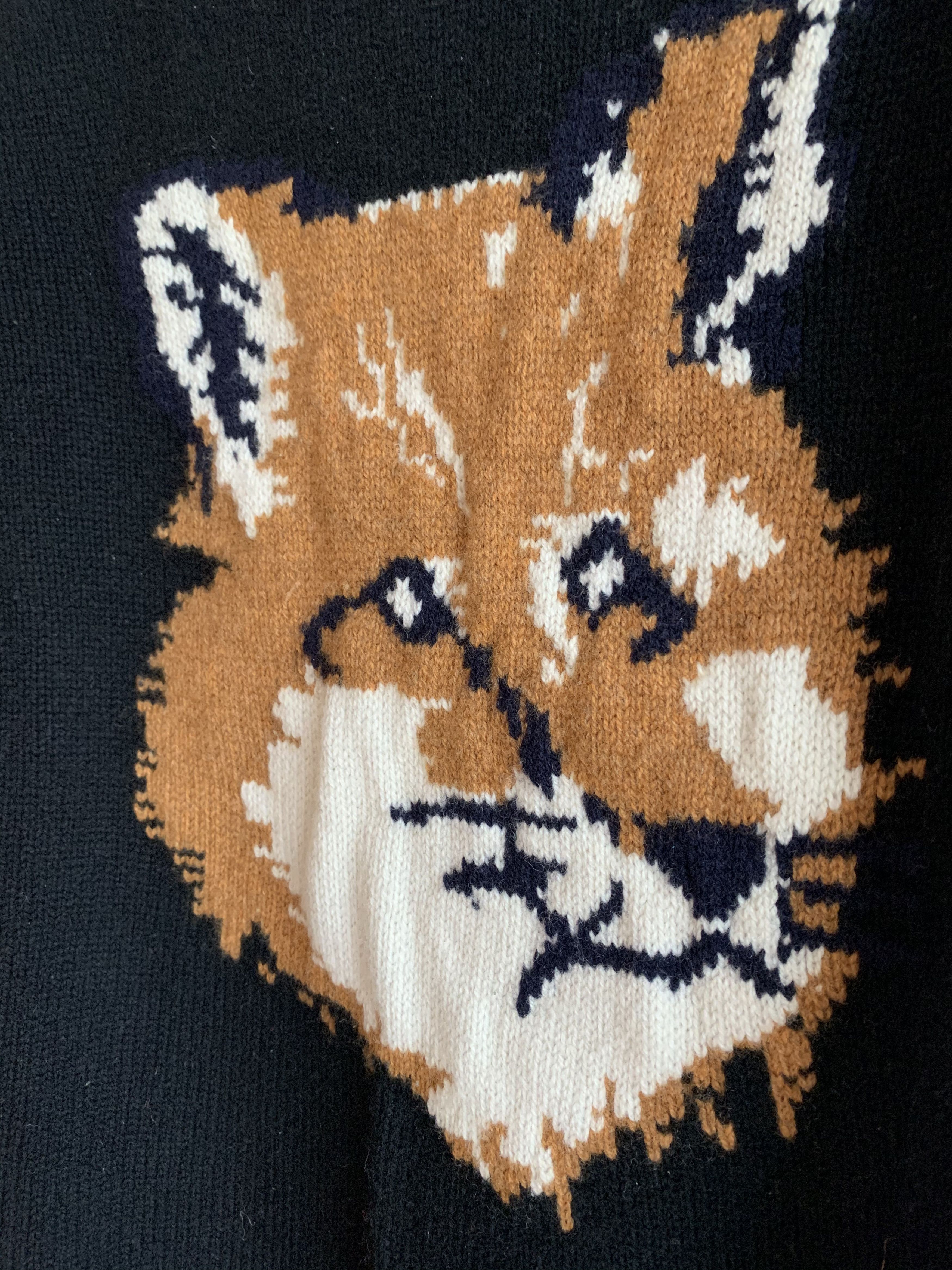 Maison Kitsune Fox Embroidered Crew Neck Knit Size US S / EU 44-46 / 1 - 6 Thumbnail