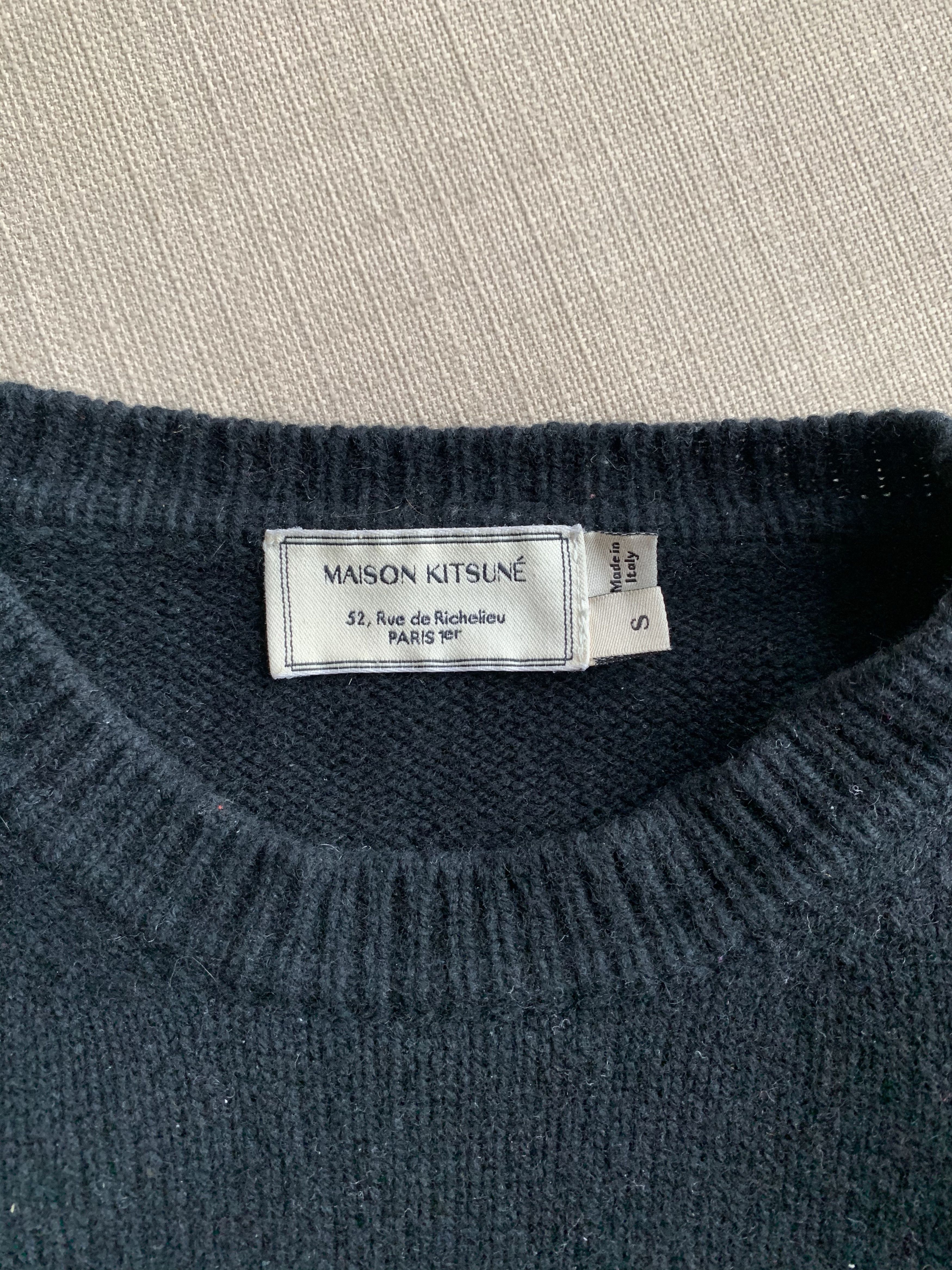 Maison Kitsune Fox Embroidered Crew Neck Knit Size US S / EU 44-46 / 1 - 3 Thumbnail