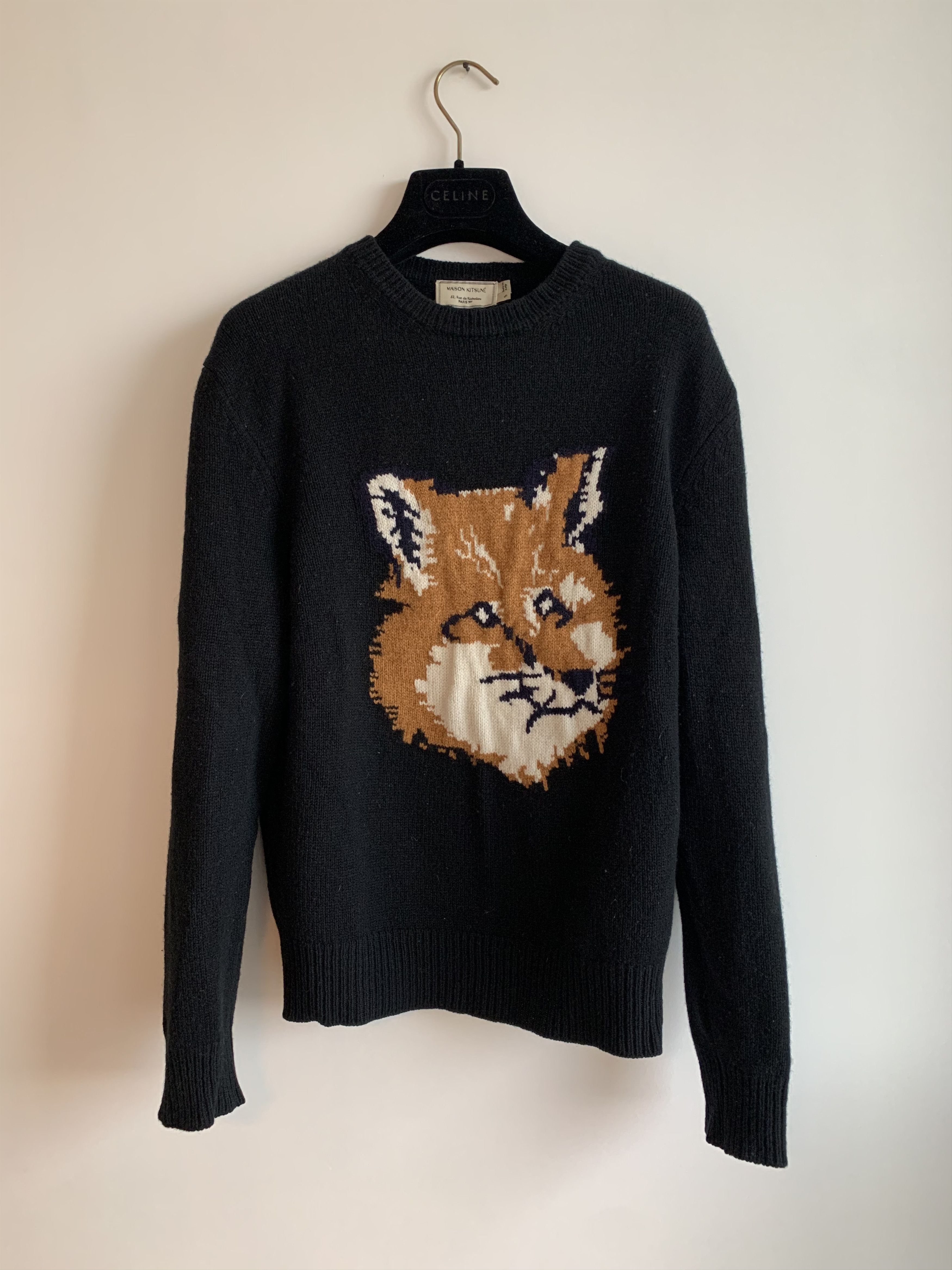 Maison Kitsune Fox Embroidered Crew Neck Knit Size US S / EU 44-46 / 1 - 1 Thumbnail