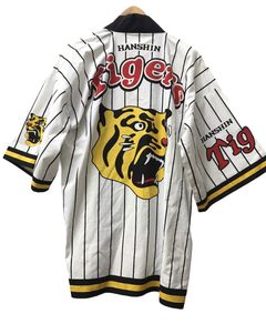 NEW MIZUNO Japan NPB HANSHIN TIGERS Baseball Jersey XLarge WHITE/BLK #9  TAKAYAMA