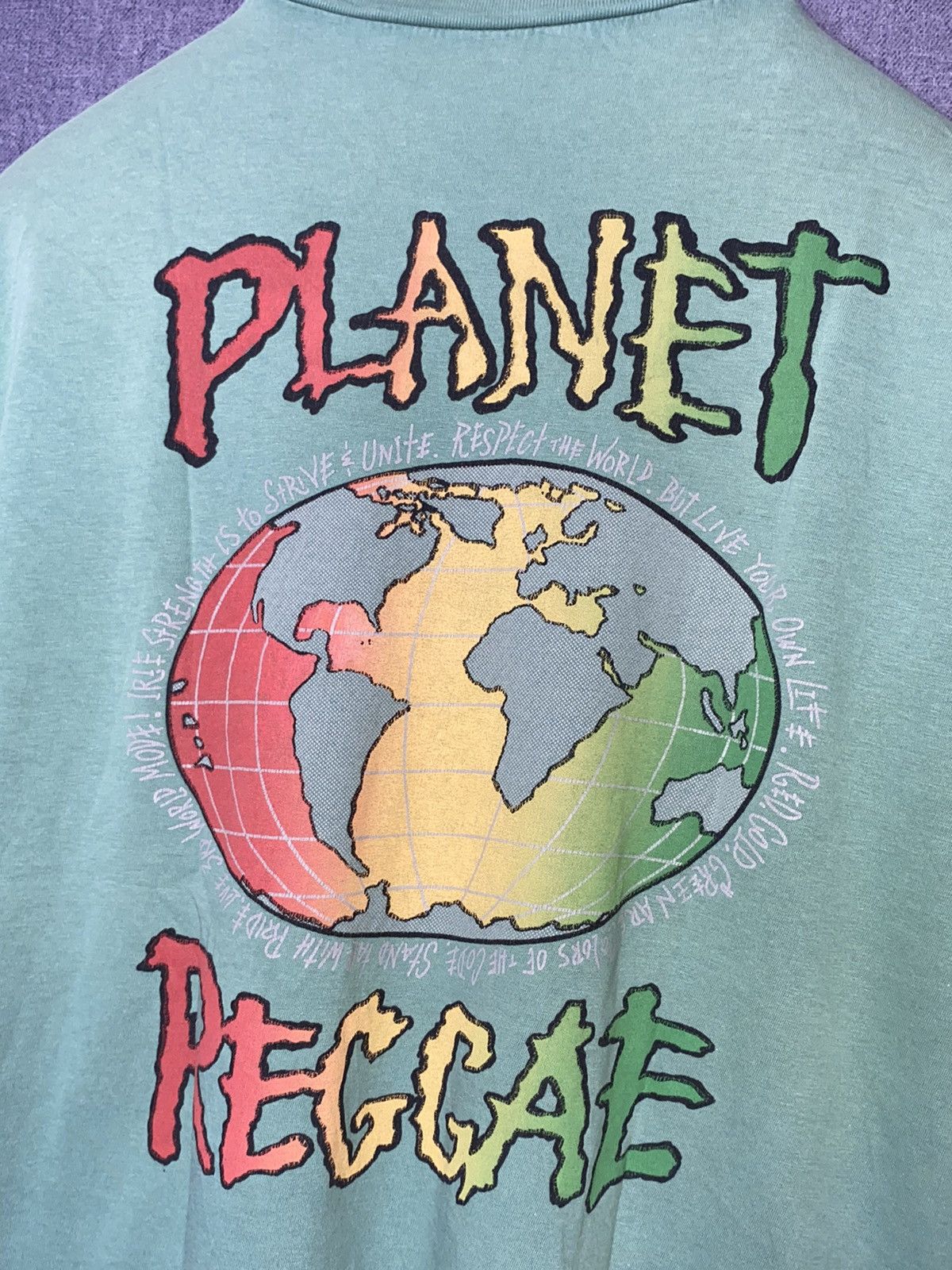 Band Tees × Vintage Vintage 90s Planet Reggae T shirt bob marley Size US L / EU 52-54 / 3 - 3 Thumbnail