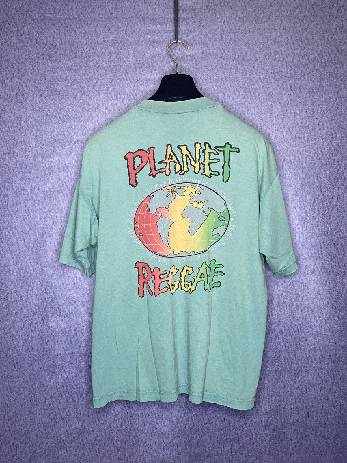 Band Tees × Vintage Vintage 90s Planet Reggae T shirt bob marley Size US L / EU 52-54 / 3 - 1 Thumbnail