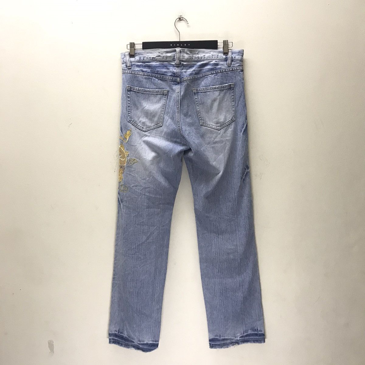 Karakuri Tamashii Japanese Sukajan Dragon Distressed Denim embroidery Jeans Size US 33 - 11 Thumbnail