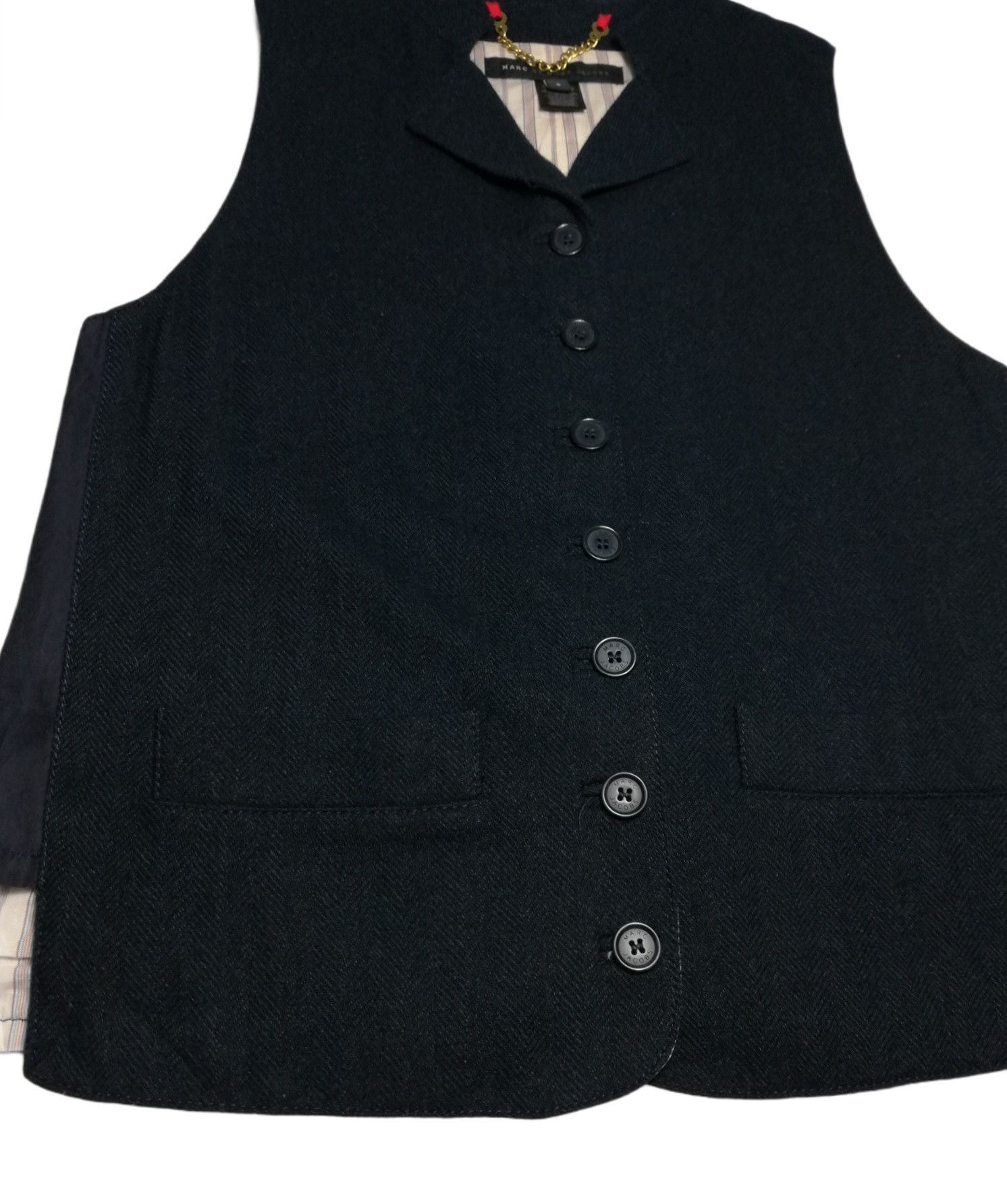 Marc Jacobs 🔥DOPE RARE Marc Jacobs Wool Herringbone Lined Stripe Vest Size US S / EU 44-46 / 1 - 5 Thumbnail