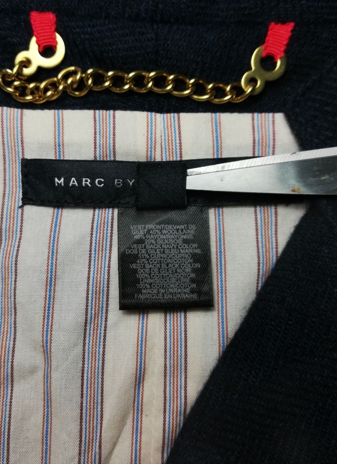 Marc Jacobs 🔥DOPE RARE Marc Jacobs Wool Herringbone Lined Stripe Vest Size US S / EU 44-46 / 1 - 9 Thumbnail