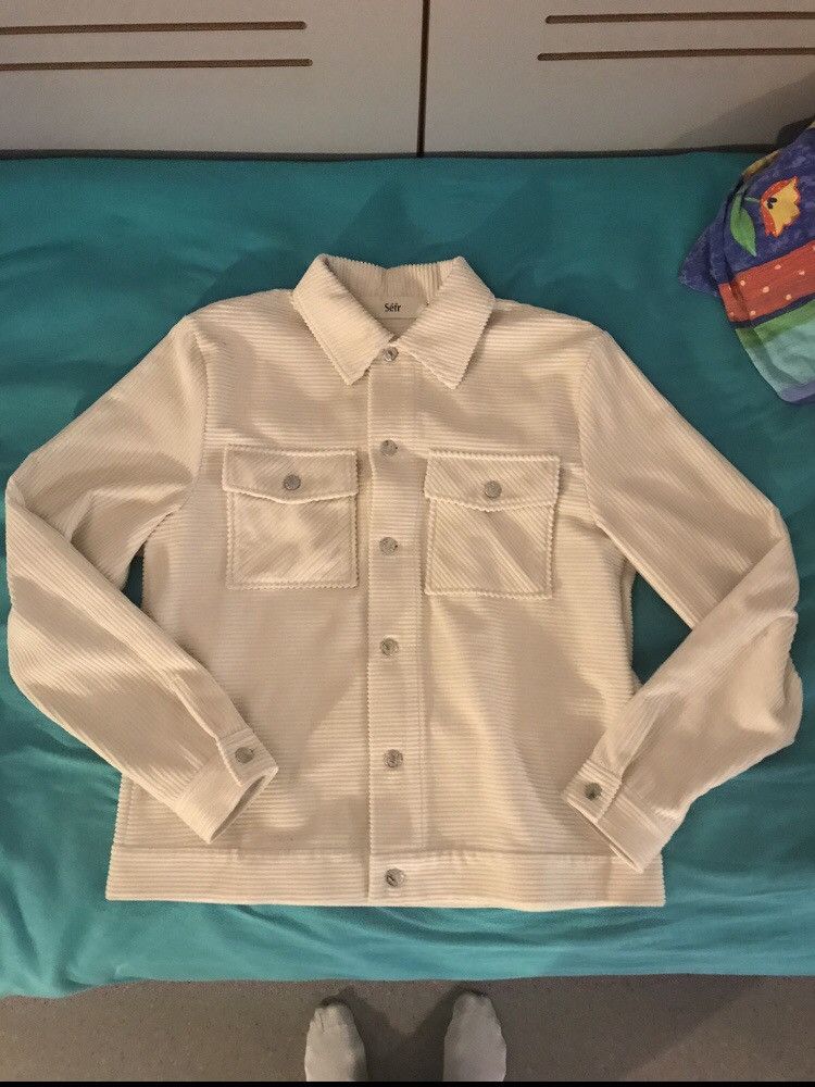 Sefr Off white cream cord trucker jacket Sefr Size US L / EU 52-54 / 3 - 1 Thumbnail