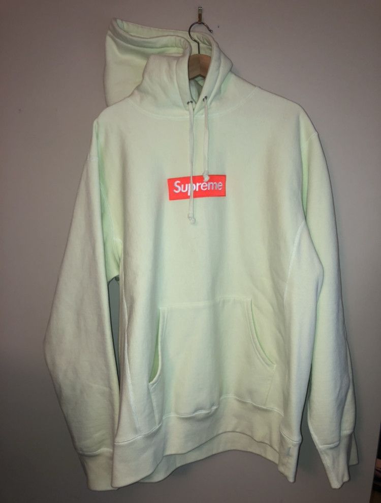 Supreme Supreme Pale Lime Box Logo hoodie Size US XL / EU 56 / 4 - 3 Thumbnail