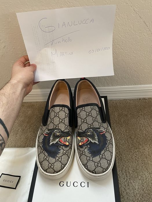 Gucci gg store supreme slip on