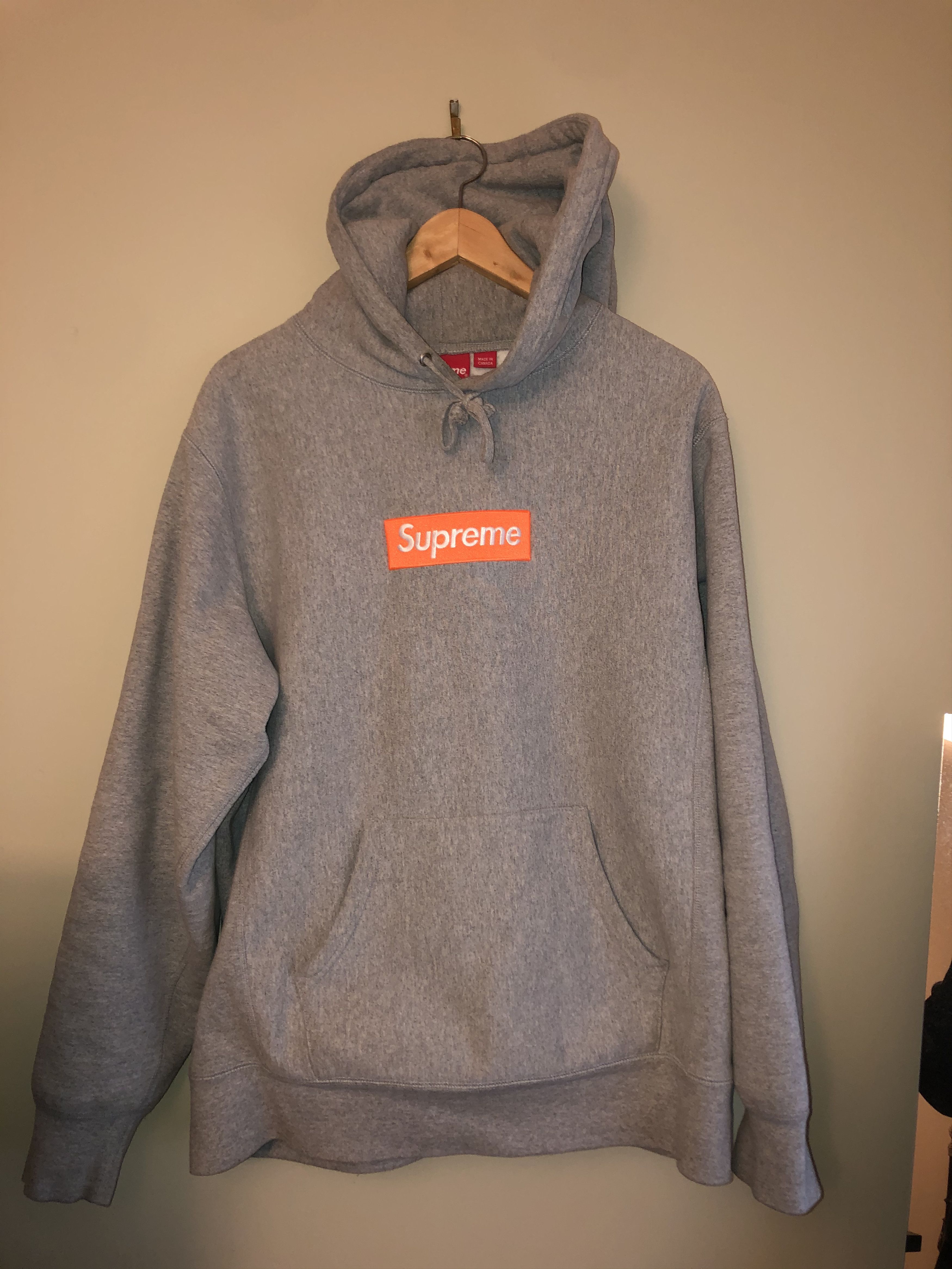 Supreme Supreme Heather Grey Box Logo Hoodie Size US L / EU 52-54 / 3 - 1 Thumbnail