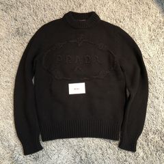 Prada Milano Sweatshirt Size S Big Logo Gray