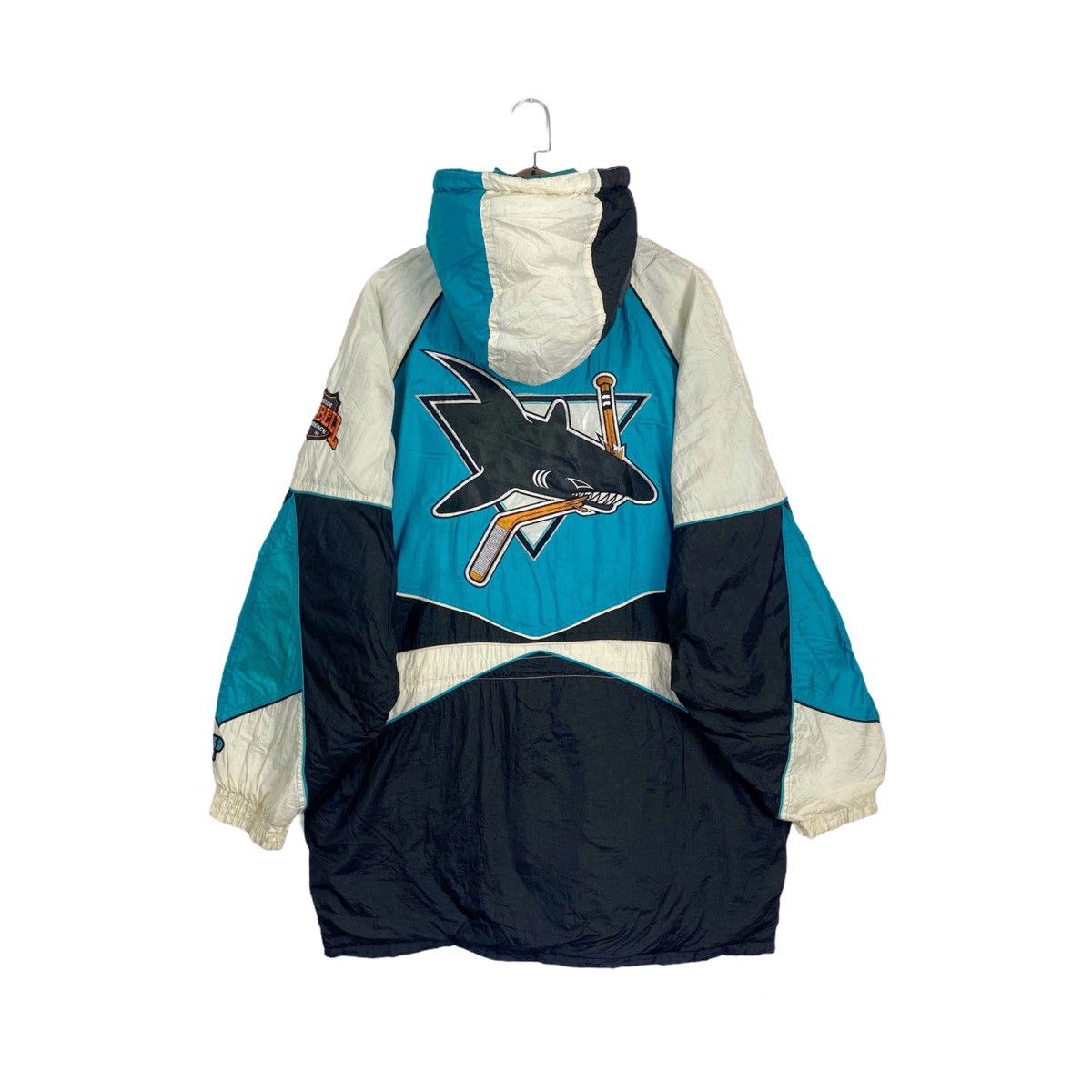 San jose sharks retro logo hot brand 7 puffy jacket