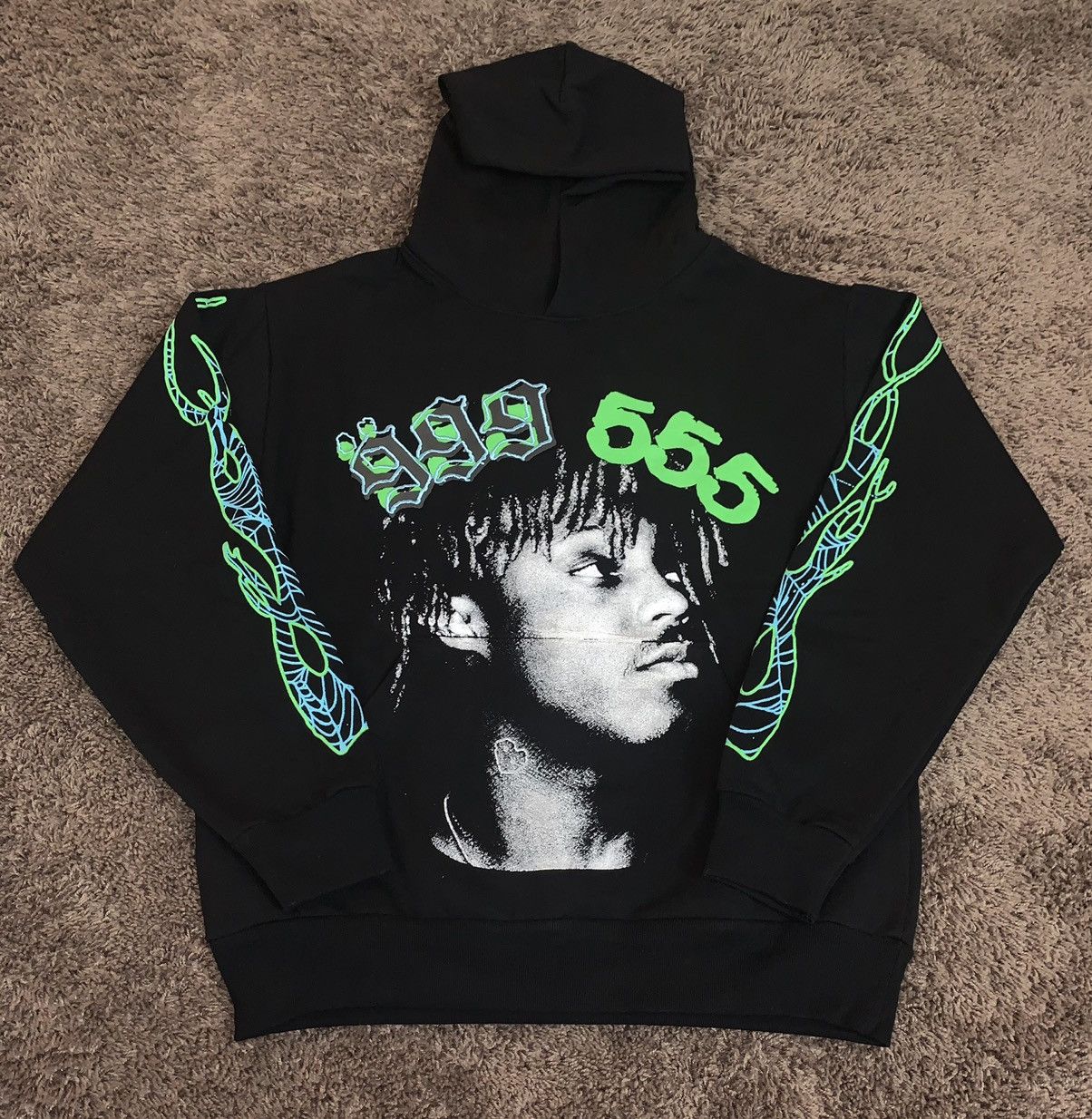 Juice WRLD X SP5DER Hoodie in Black