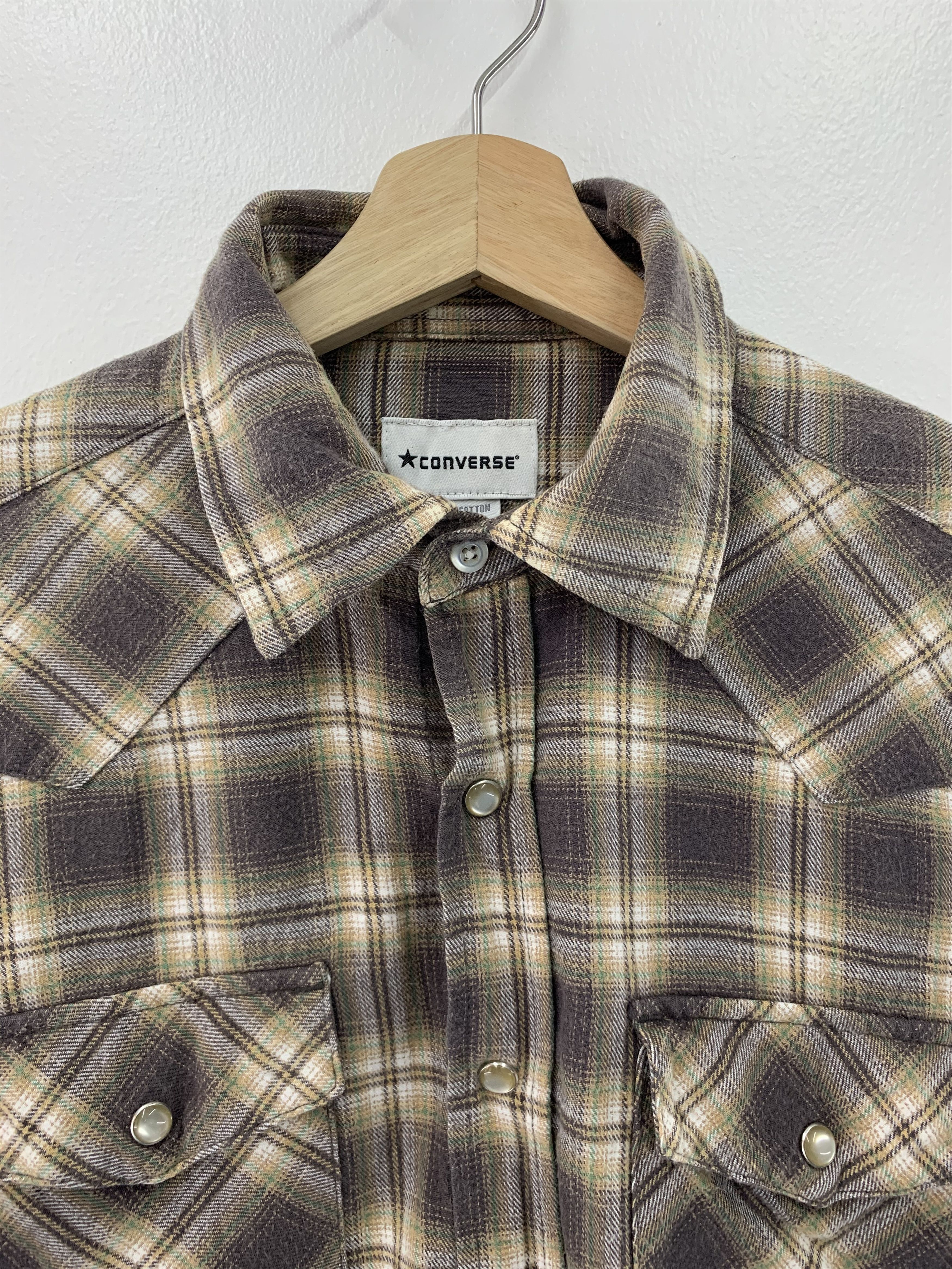 Converse × Flannel × Vintage Vintage Converse Flannel Shirt Snap Button Size US M / EU 48-50 / 2 - 3 Thumbnail