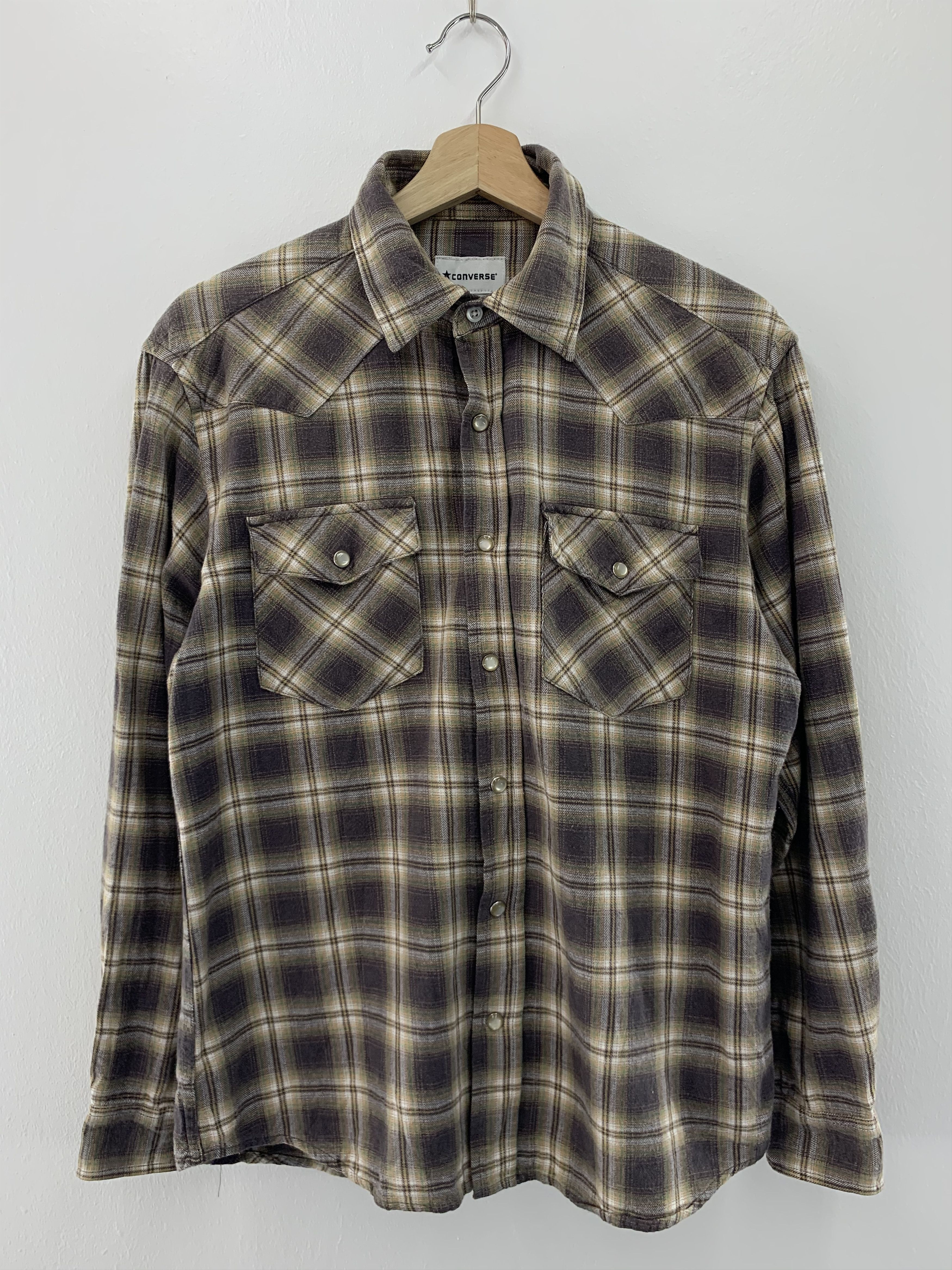 Converse × Flannel × Vintage Vintage Converse Flannel Shirt Snap Button Size US M / EU 48-50 / 2 - 1 Thumbnail