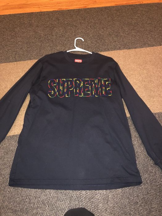 Supreme Supreme International L/S Tee Navy | Grailed