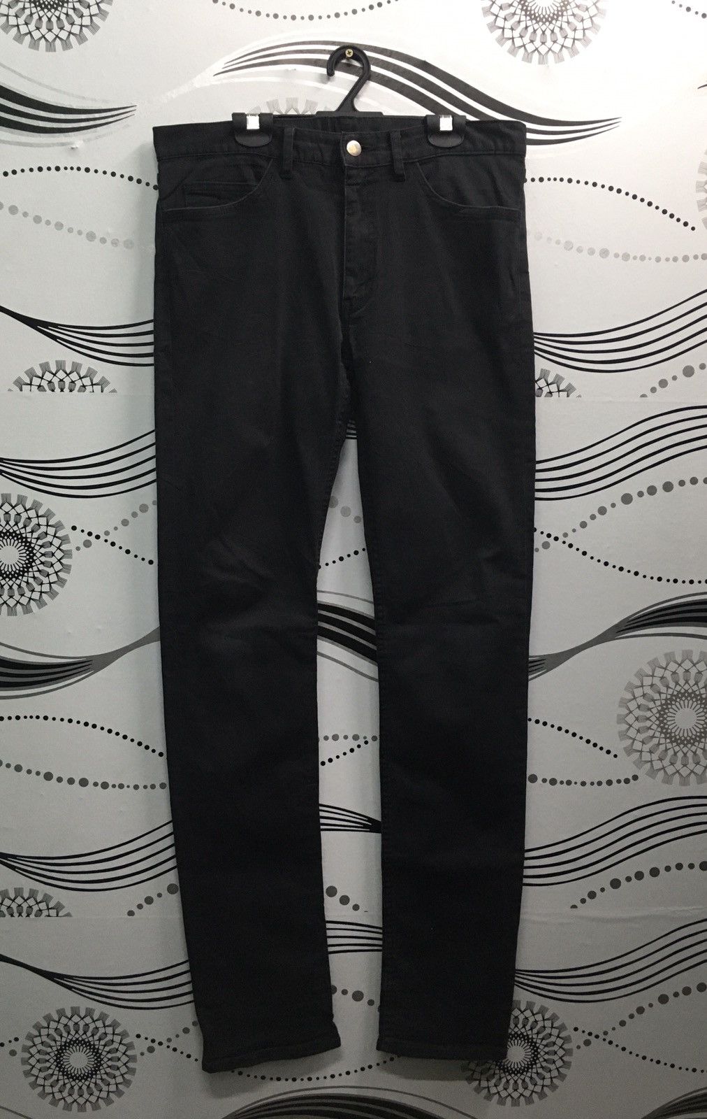 Comme Des Garcons Super Black Slim Fit Cotton Pants