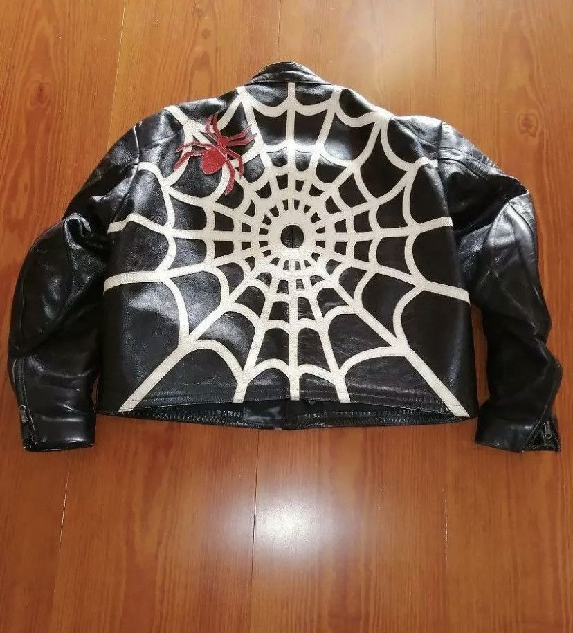 Vanson Leathers Black Vanson Spider Leather Jacket Japanese