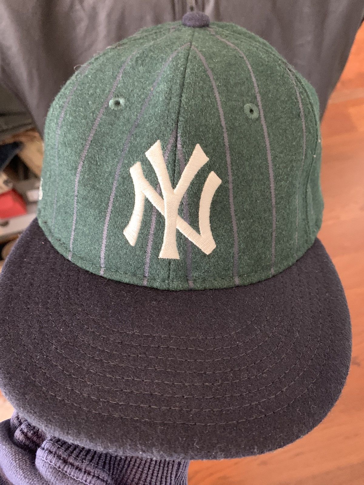 Aime Leon Dore ALD / New Era Wool Pinstripe Yankee Hat Green