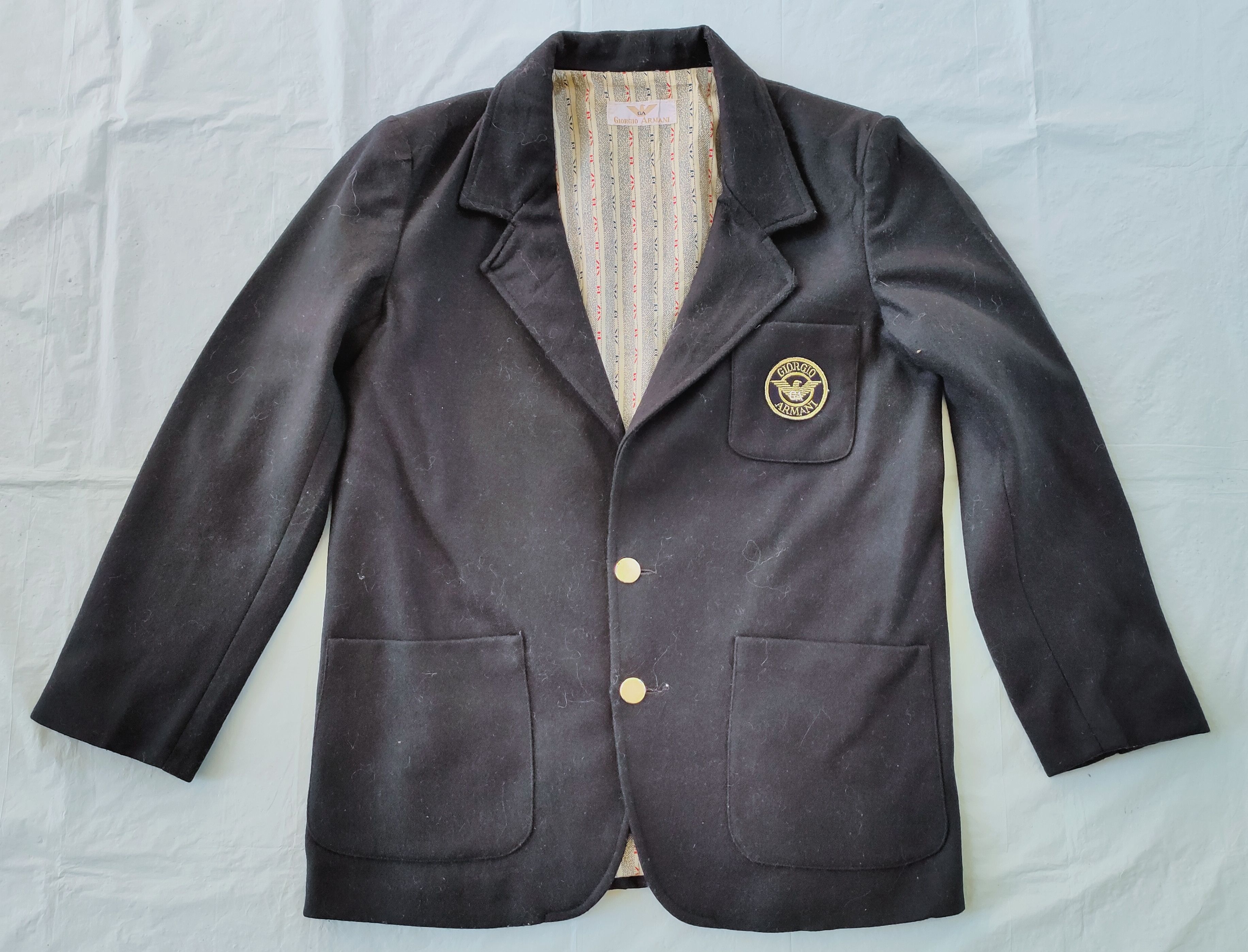 Giorgio Armani Vintage GIORGIO ARMANI embroidered logo coat Size US S / EU 44-46 / 1 - 2 Thumbnail