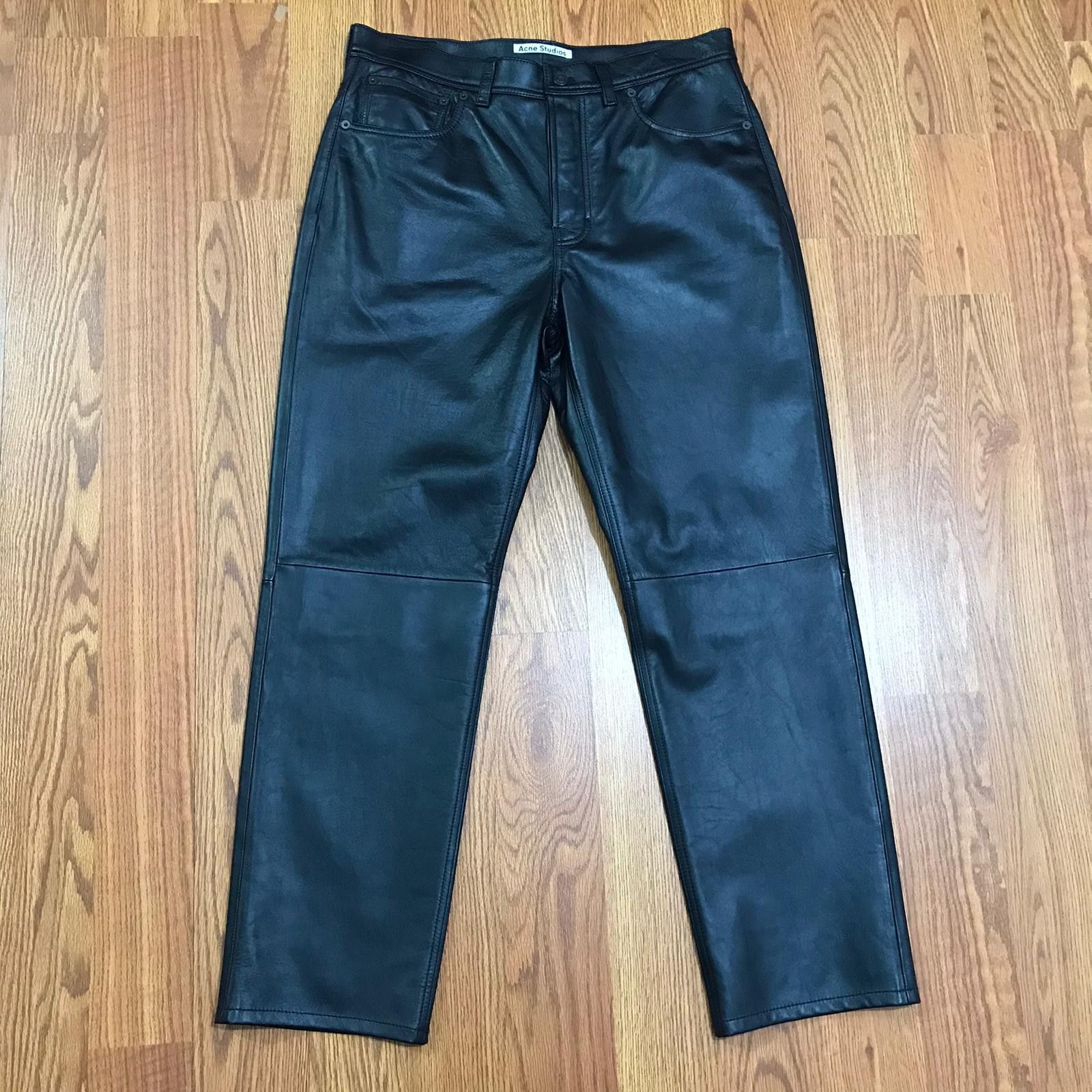 Acne Studios OB37 - Lancelot Straight-Leg Leather Pants Size US 34 / EU 50 - 6 Thumbnail