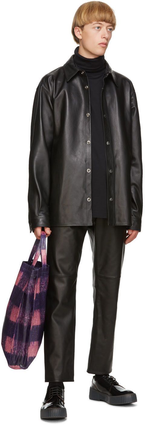 Acne Studios OB37 - Lancelot Straight-Leg Leather Pants Size US 34 / EU 50 - 2 Thumbnail