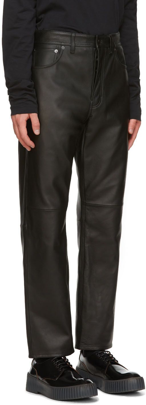 Acne Studios OB37 - Lancelot Straight-Leg Leather Pants Size US 34 / EU 50 - 4 Thumbnail