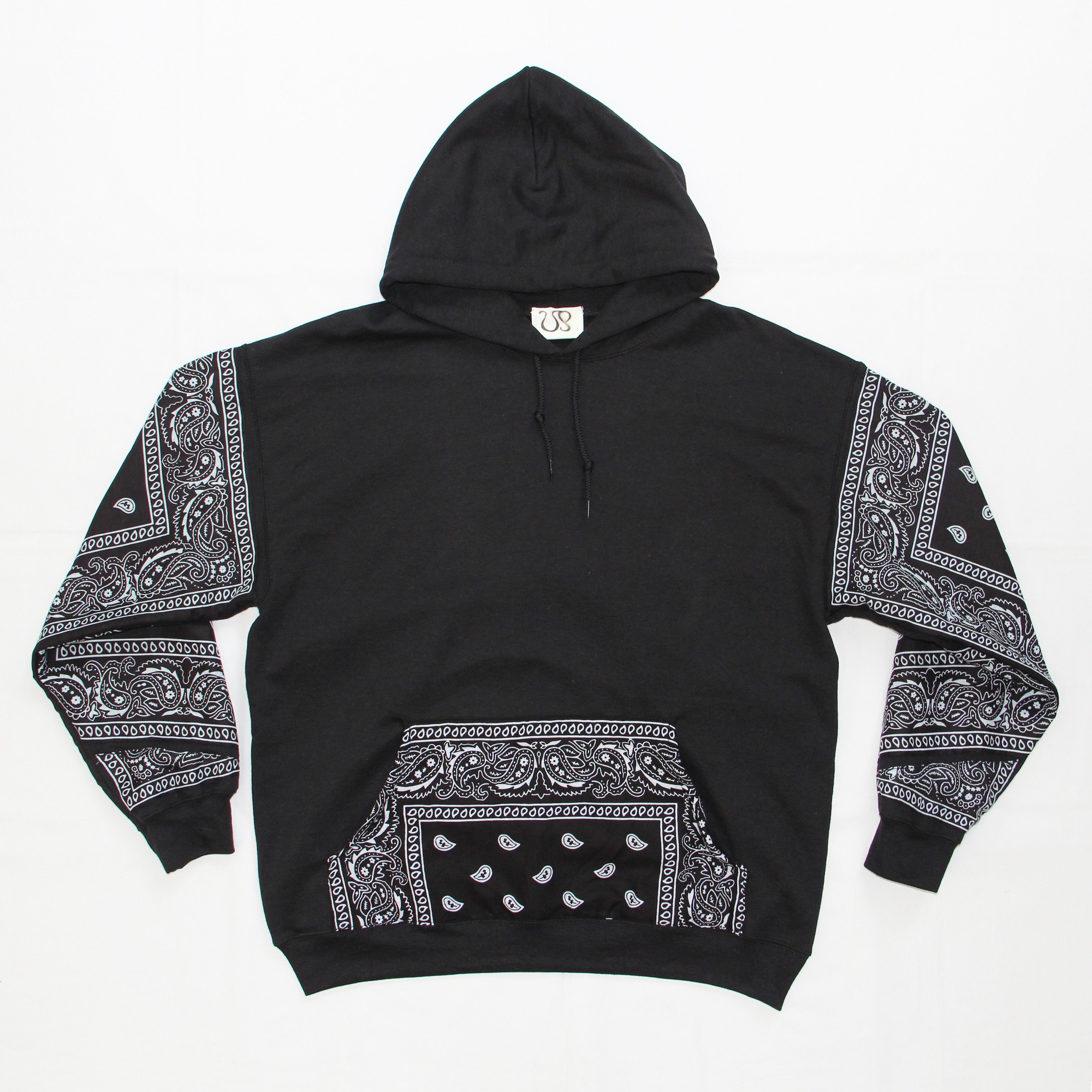 Custom Black Bandana Hoodie | Grailed