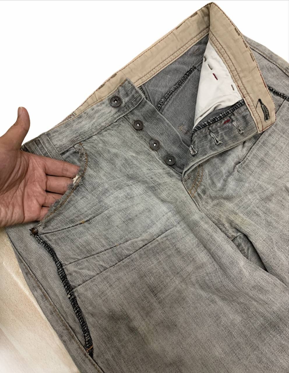 Marithe + Francois Girbaud MF Girbaud Stonewash Denim Button Fly Straight Fit Vintage Size US 32 / EU 48 - 6 Thumbnail