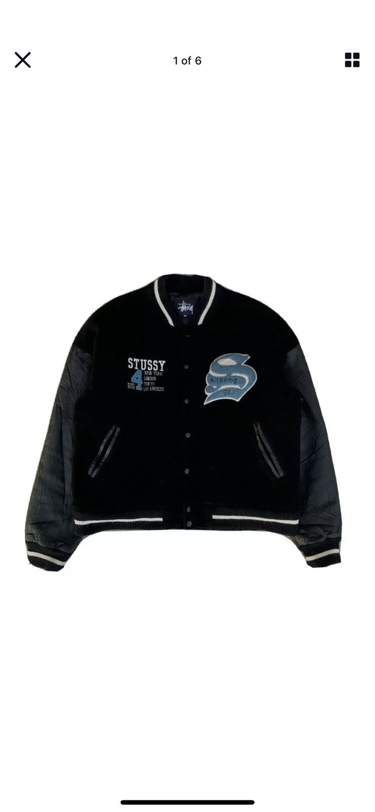 Vintage Circa 1998 “Big 4” Stussy Varsity Jacket | Grailed