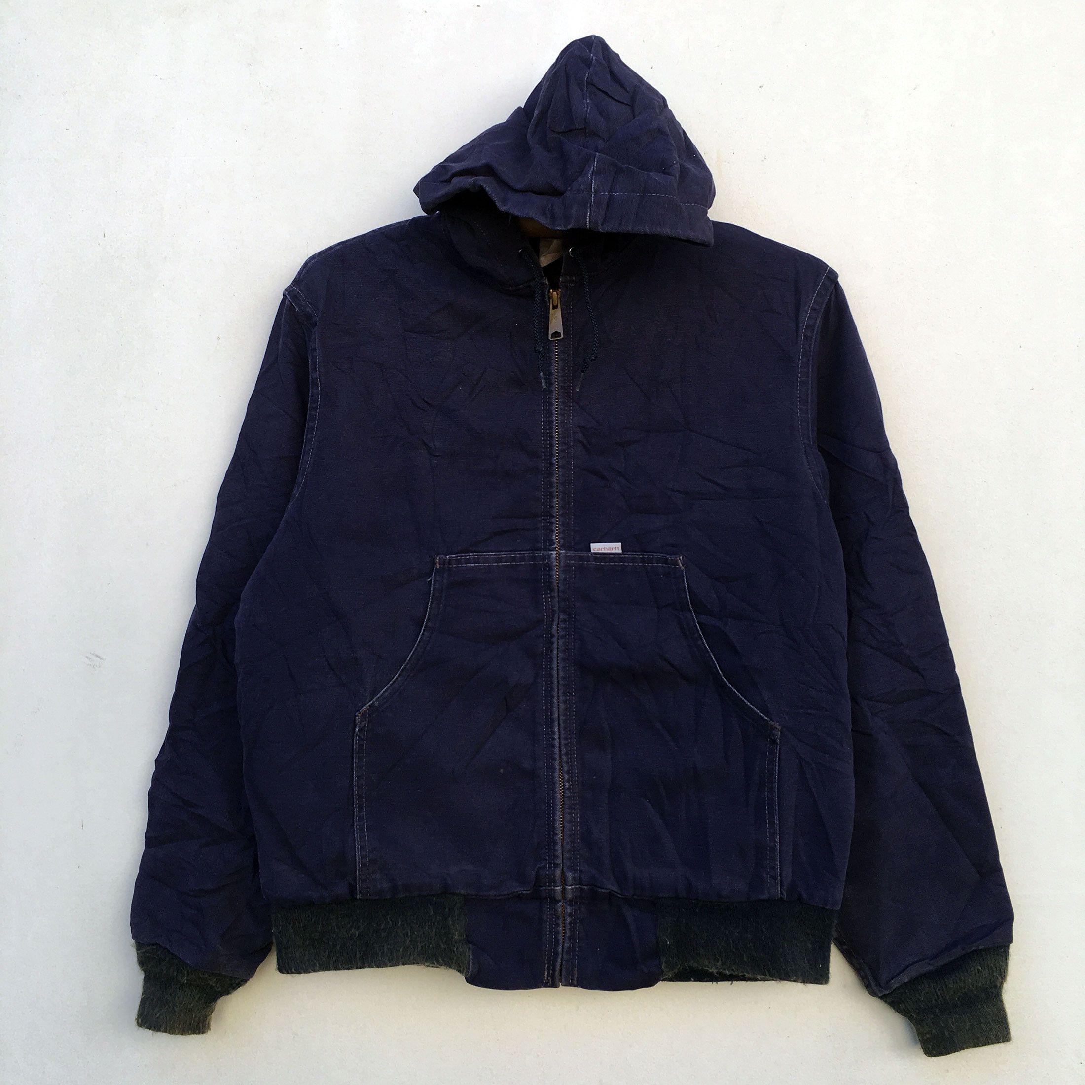 Carhartt Vintage Carhatt Usa Indigo Hoodie Canvas Zipper Jacket Size US M / EU 48-50 / 2 - 1 Thumbnail