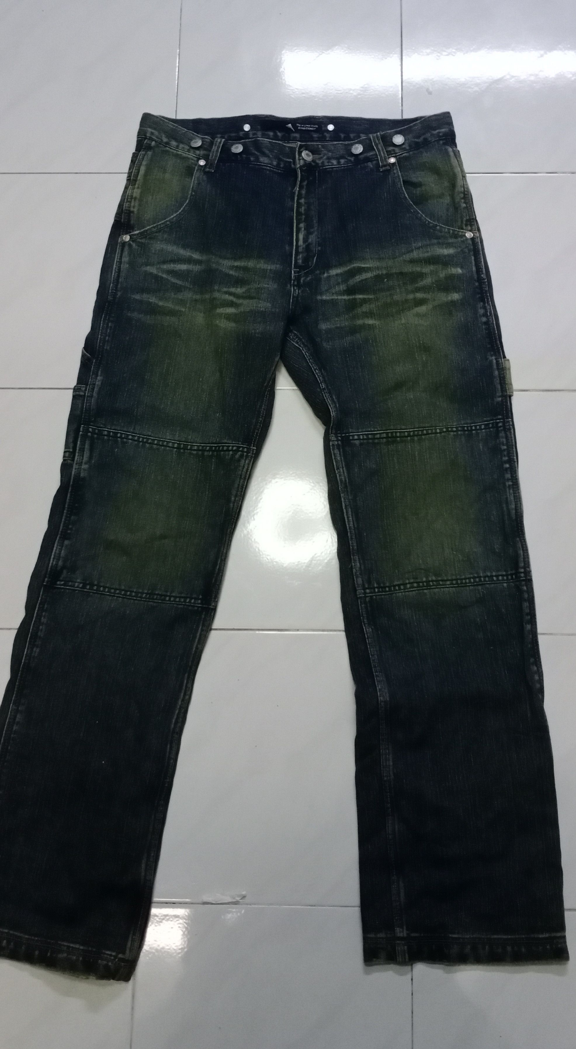 Japanese Brand Distresses Denim Streetwear Double Waist x Exhibitionist Size US 34 / EU 50 - 2 Thumbnail