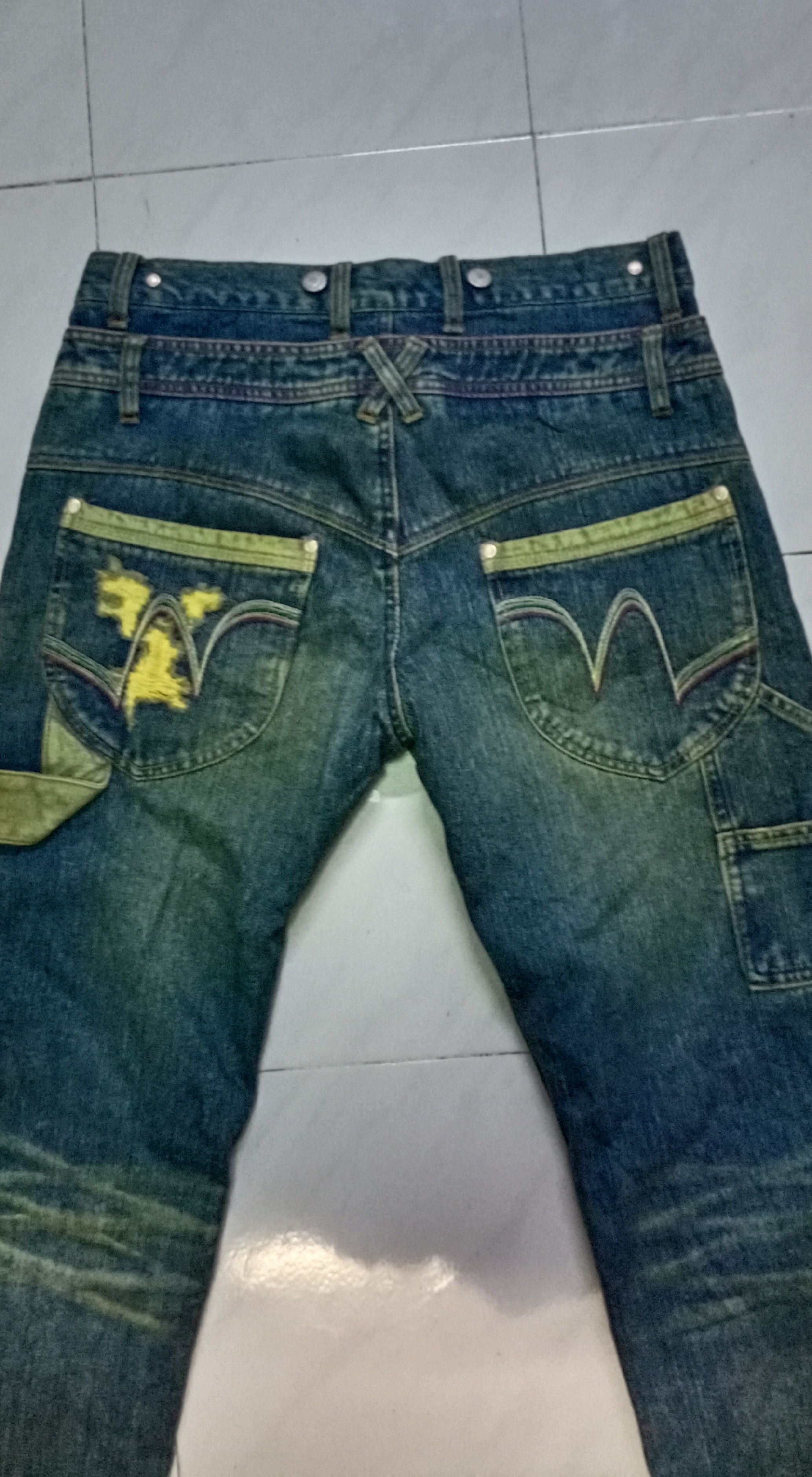 Japanese Brand Distresses Denim Streetwear Double Waist x Exhibitionist Size US 34 / EU 50 - 5 Thumbnail