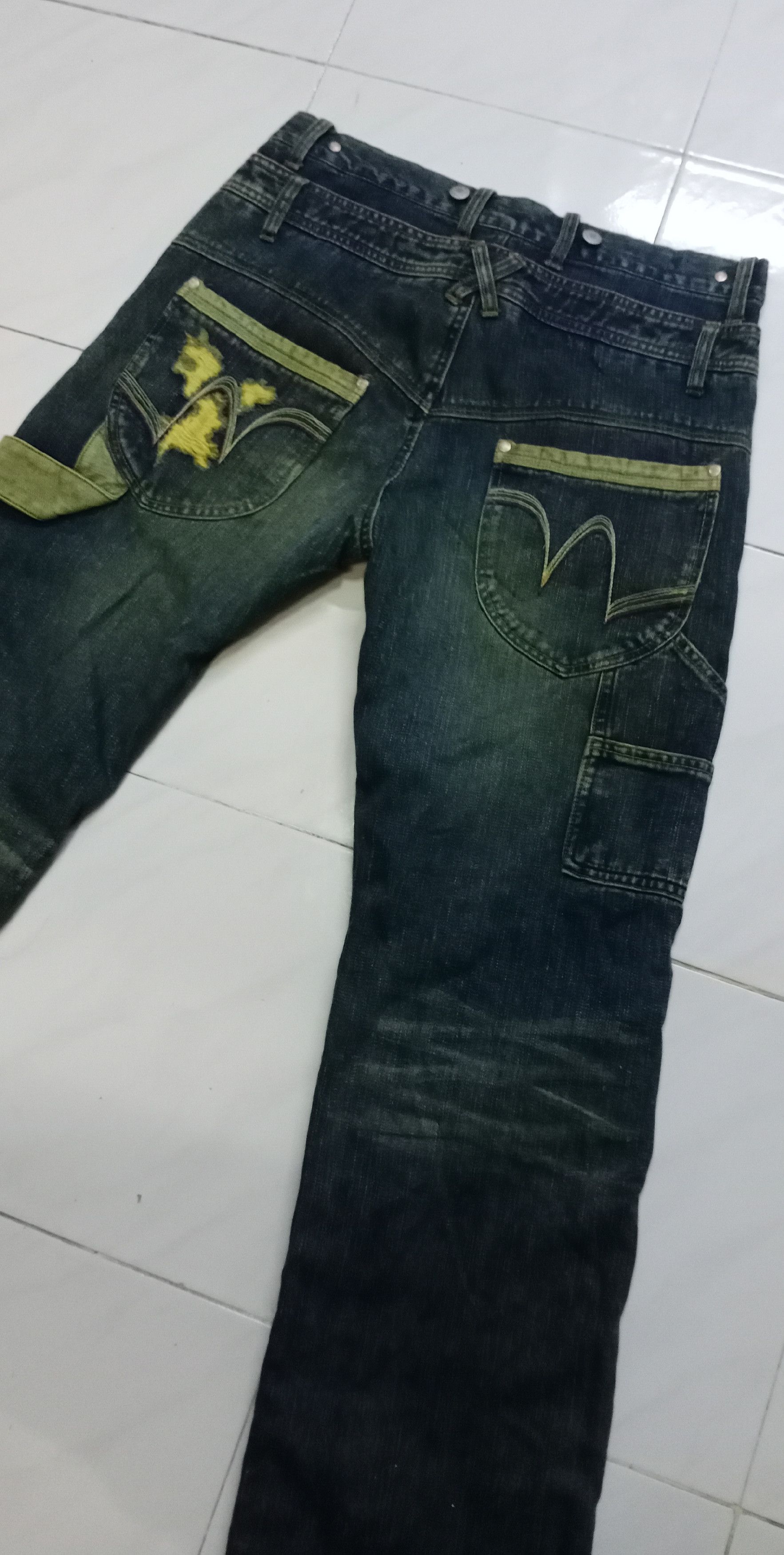 Japanese Brand Distresses Denim Streetwear Double Waist x Exhibitionist Size US 34 / EU 50 - 3 Thumbnail